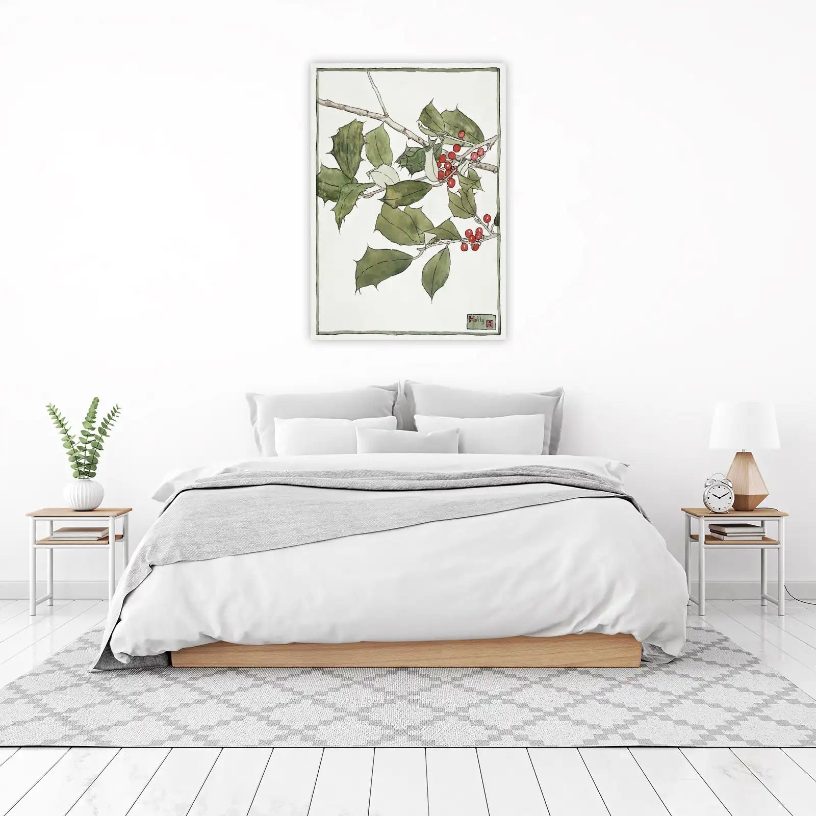 Vintage Holly Berries & Leaves Wall Art