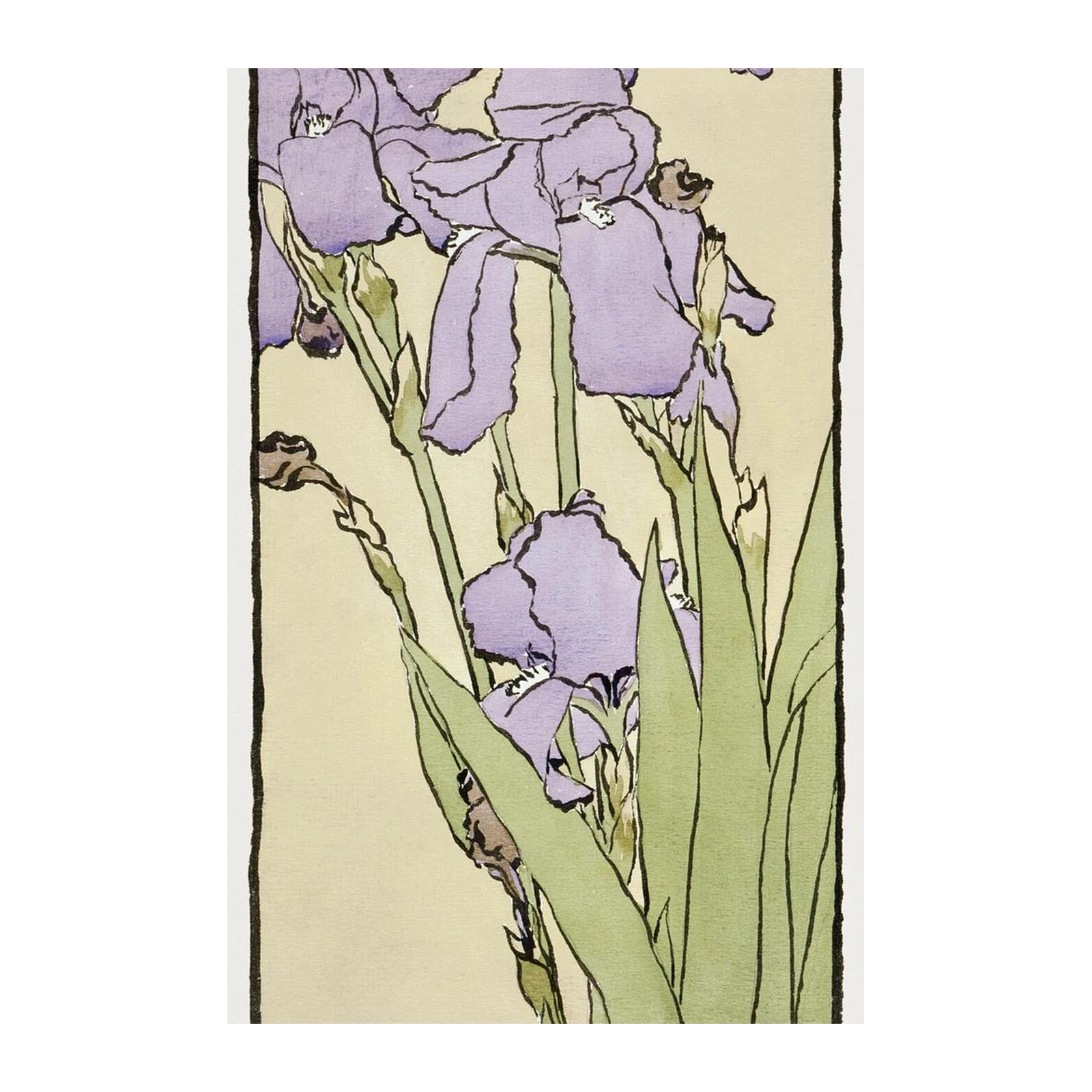 Elegant Purple Iris Botanical Wall Art