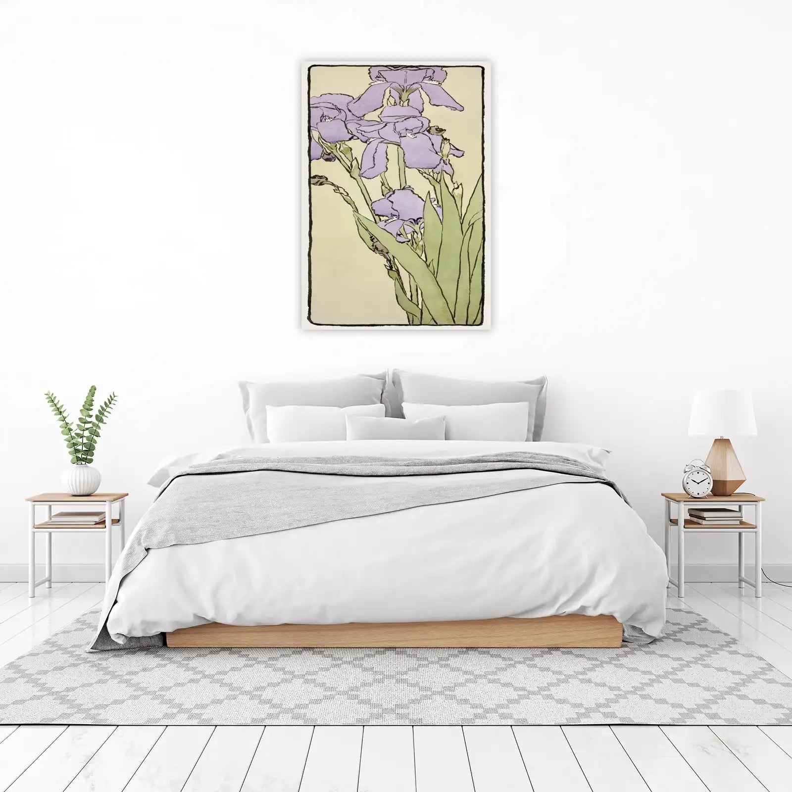 Elegant Purple Iris Botanical Wall Art