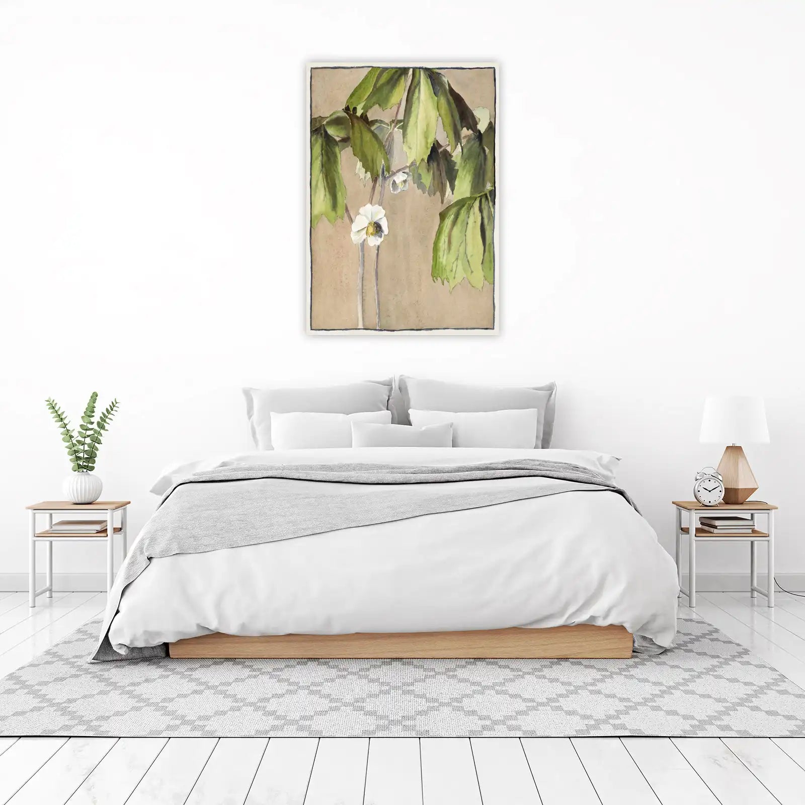 Botanical Beauty White Flower Wall Art