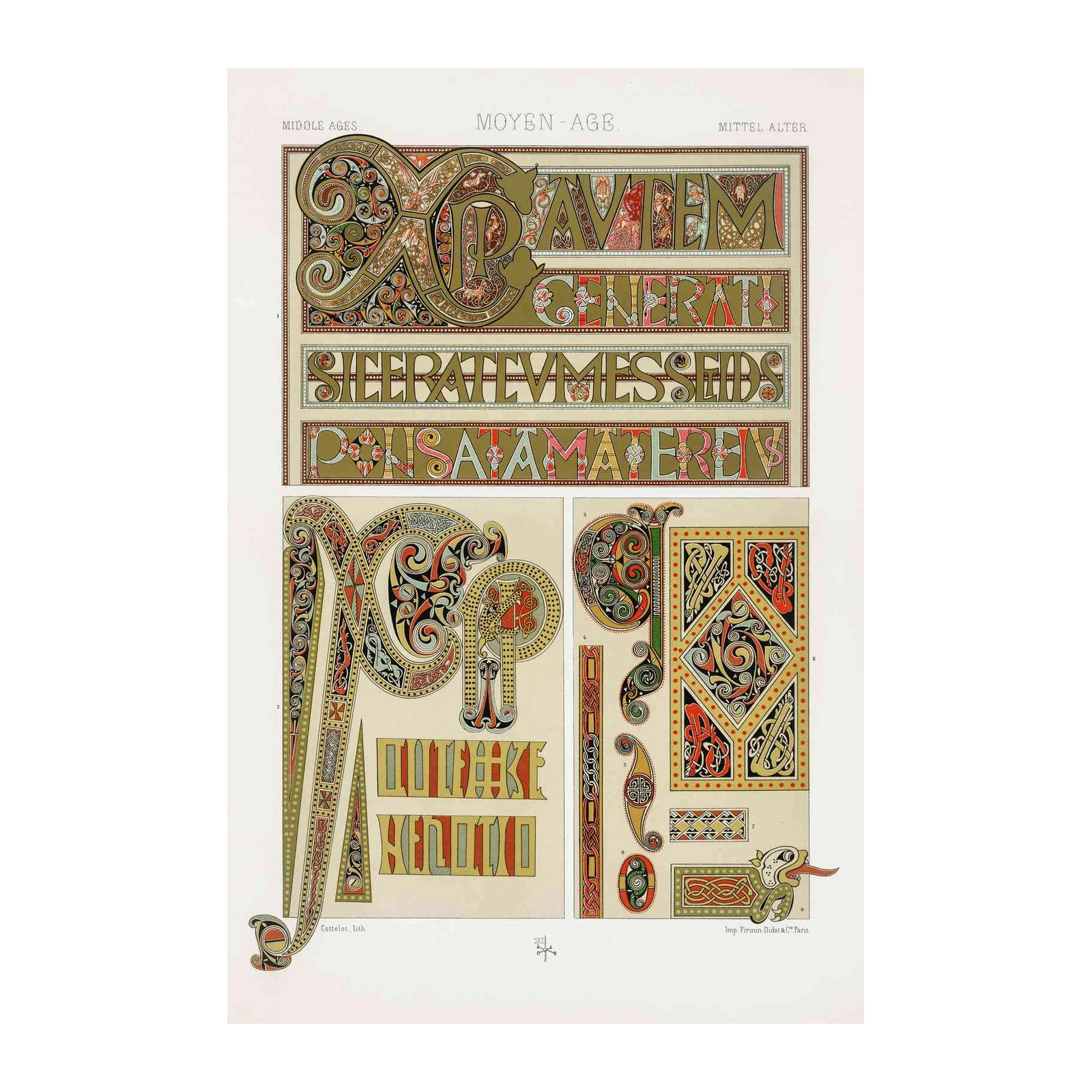 Intricate Medieval Illuminated Lettering Wall Art