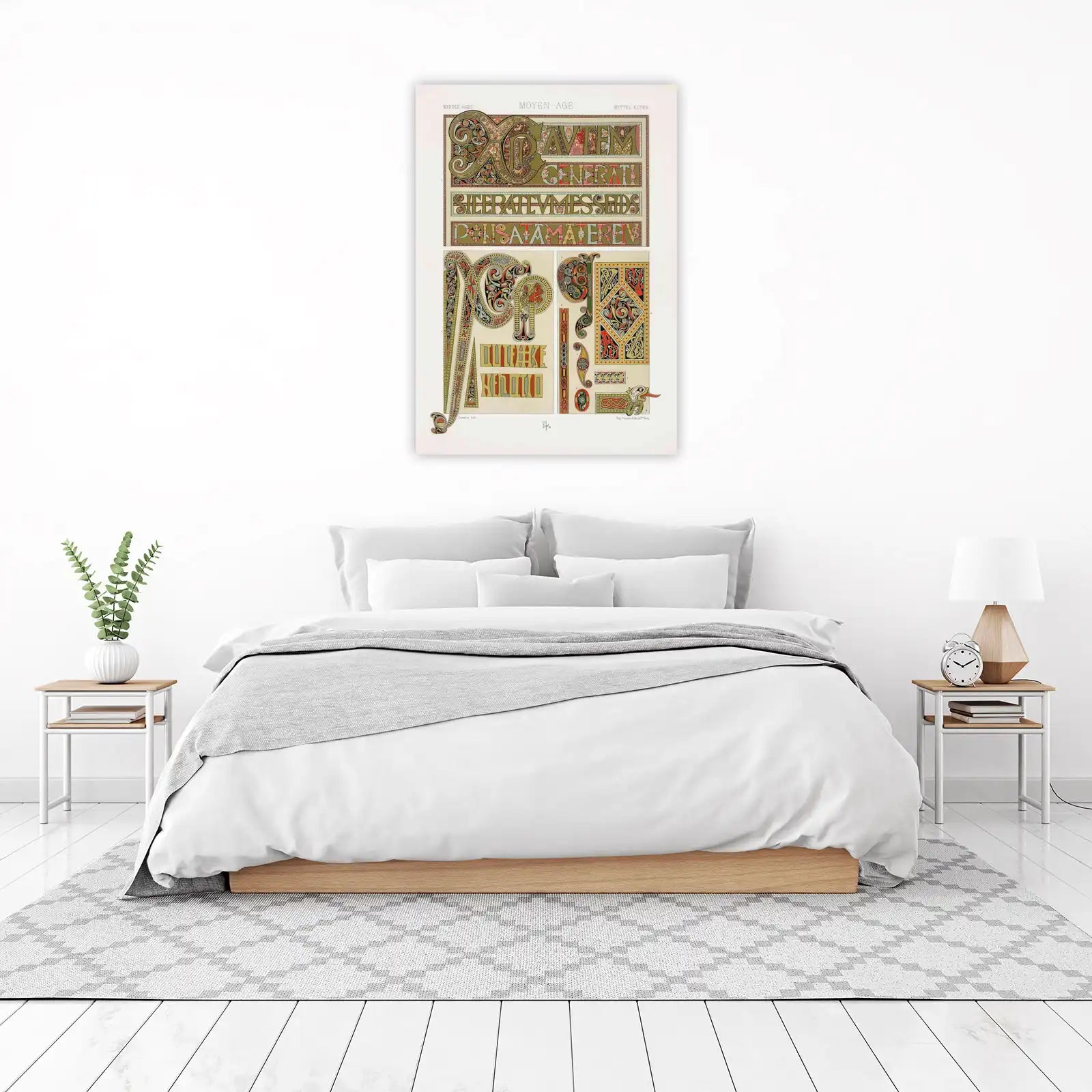 Intricate Medieval Illuminated Lettering Wall Art