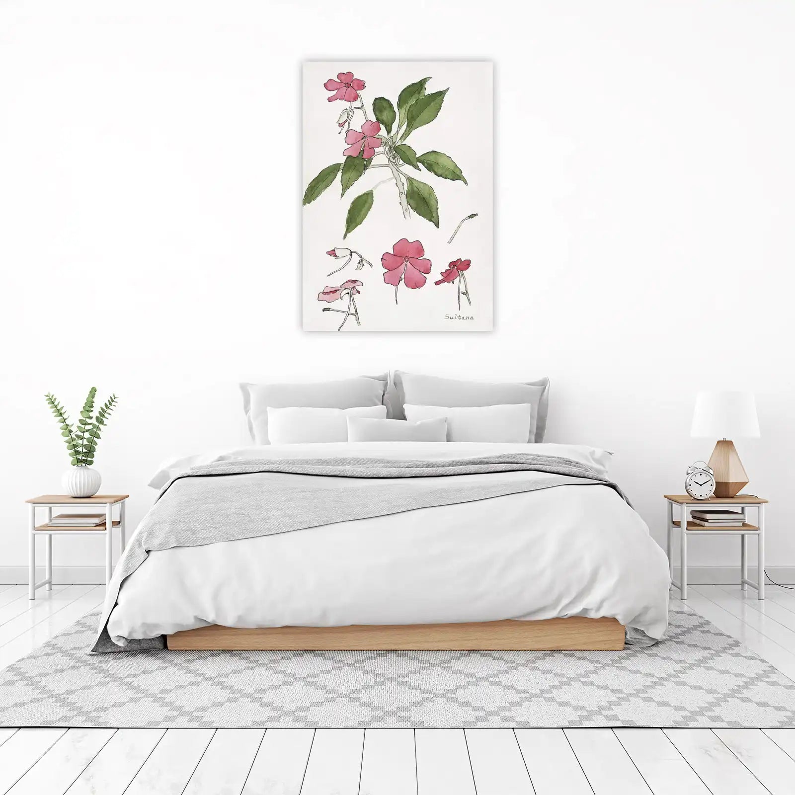 Botanical Sultana Blossom Watercolor Wall Art