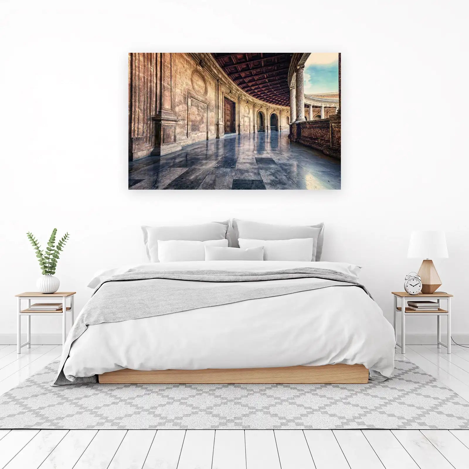 Historic Spanish Courtyard Architecture Wall Art