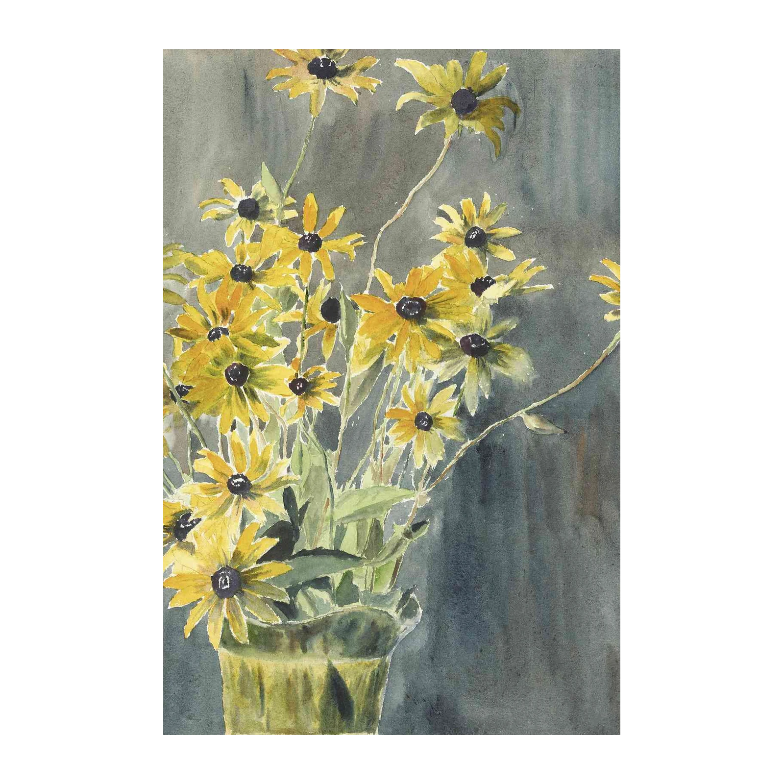 Vibrant Yellow Daisy Watercolor Wall Art