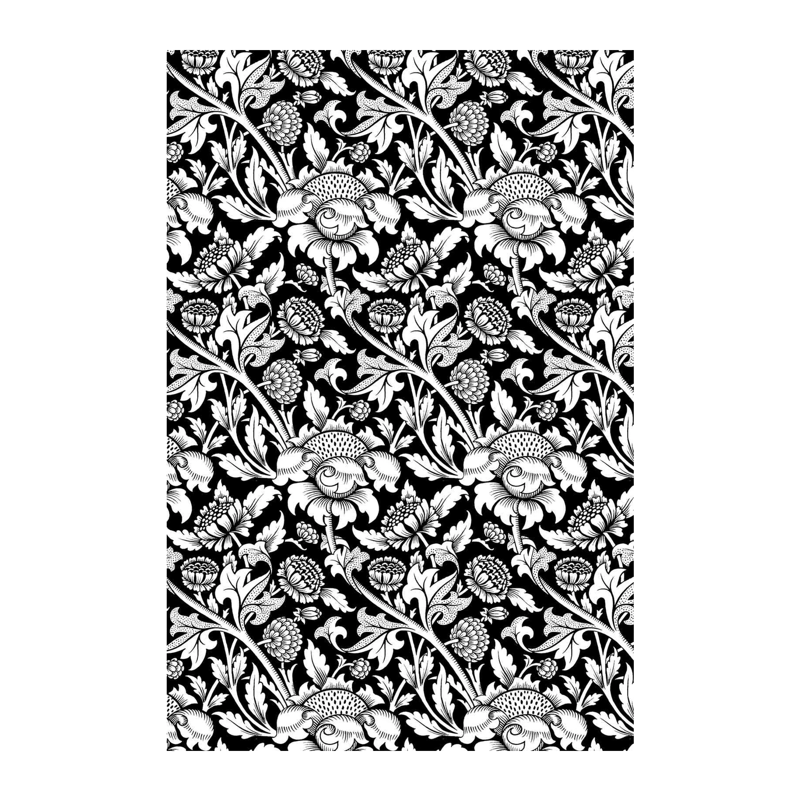 Classic Floral Black White Art Nouveau Wall Art