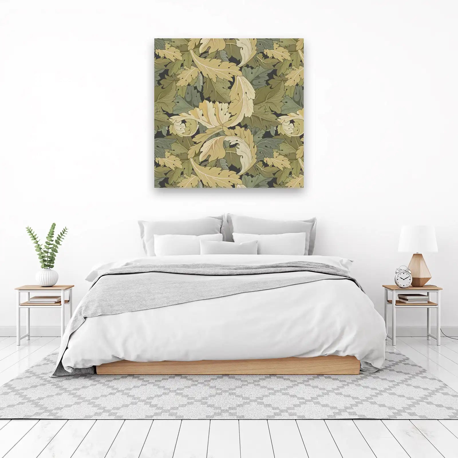 Vintage Botanical Leaf Scroll Wall Art