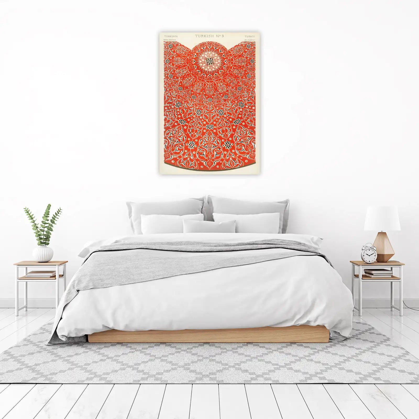 Vibrant Turkish Geometric Red Wall Art