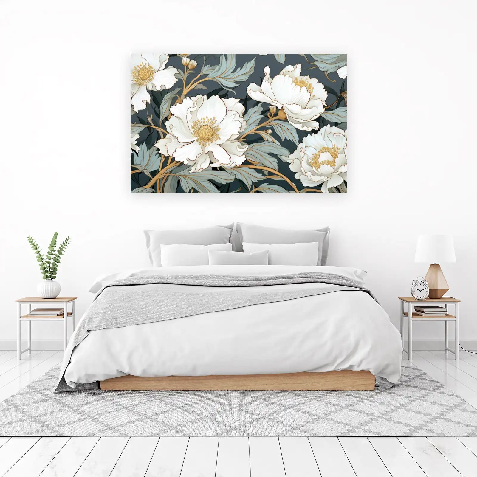 Elegant White Peony Floral Art Wall Art