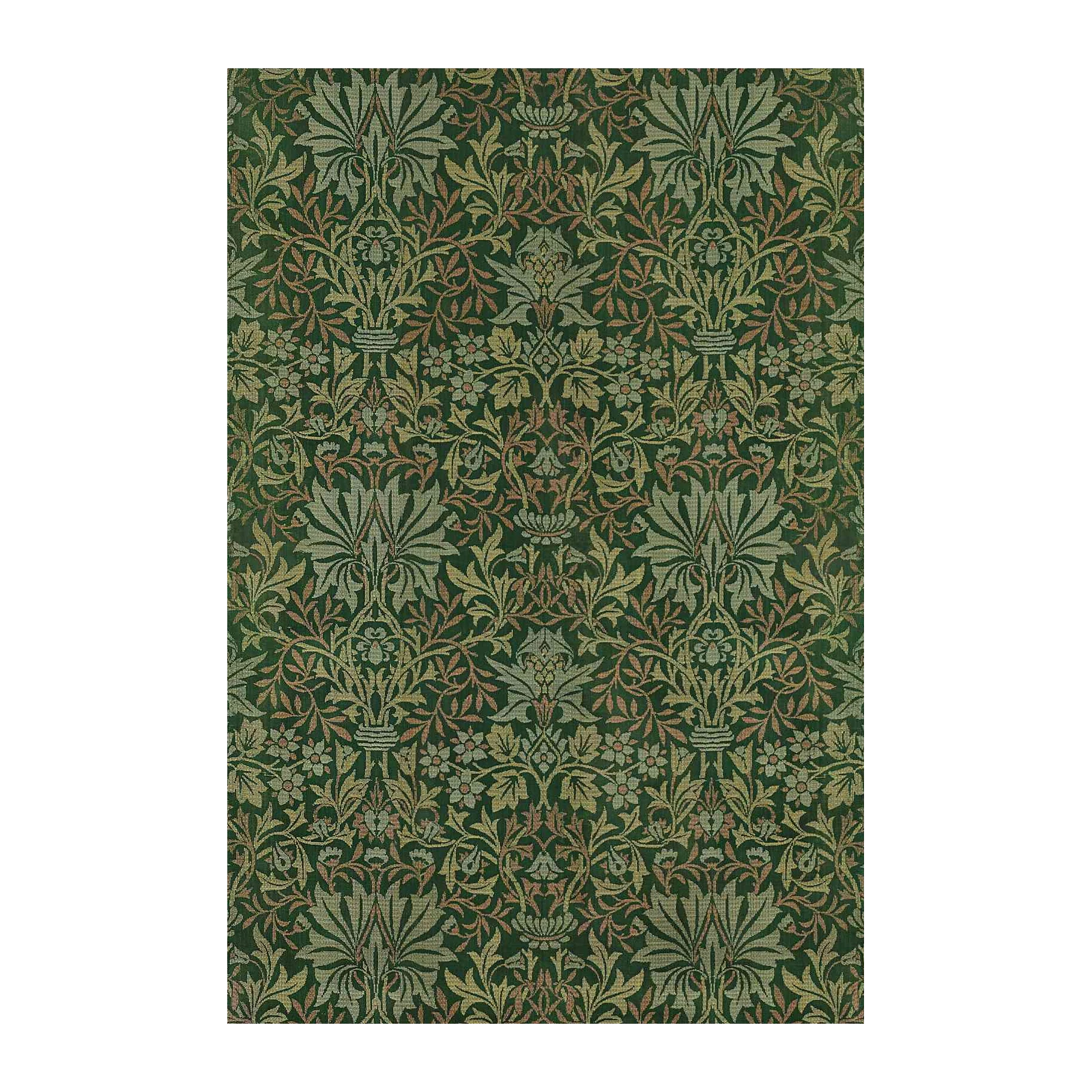 Victorian Floral Damask Green Wall Art