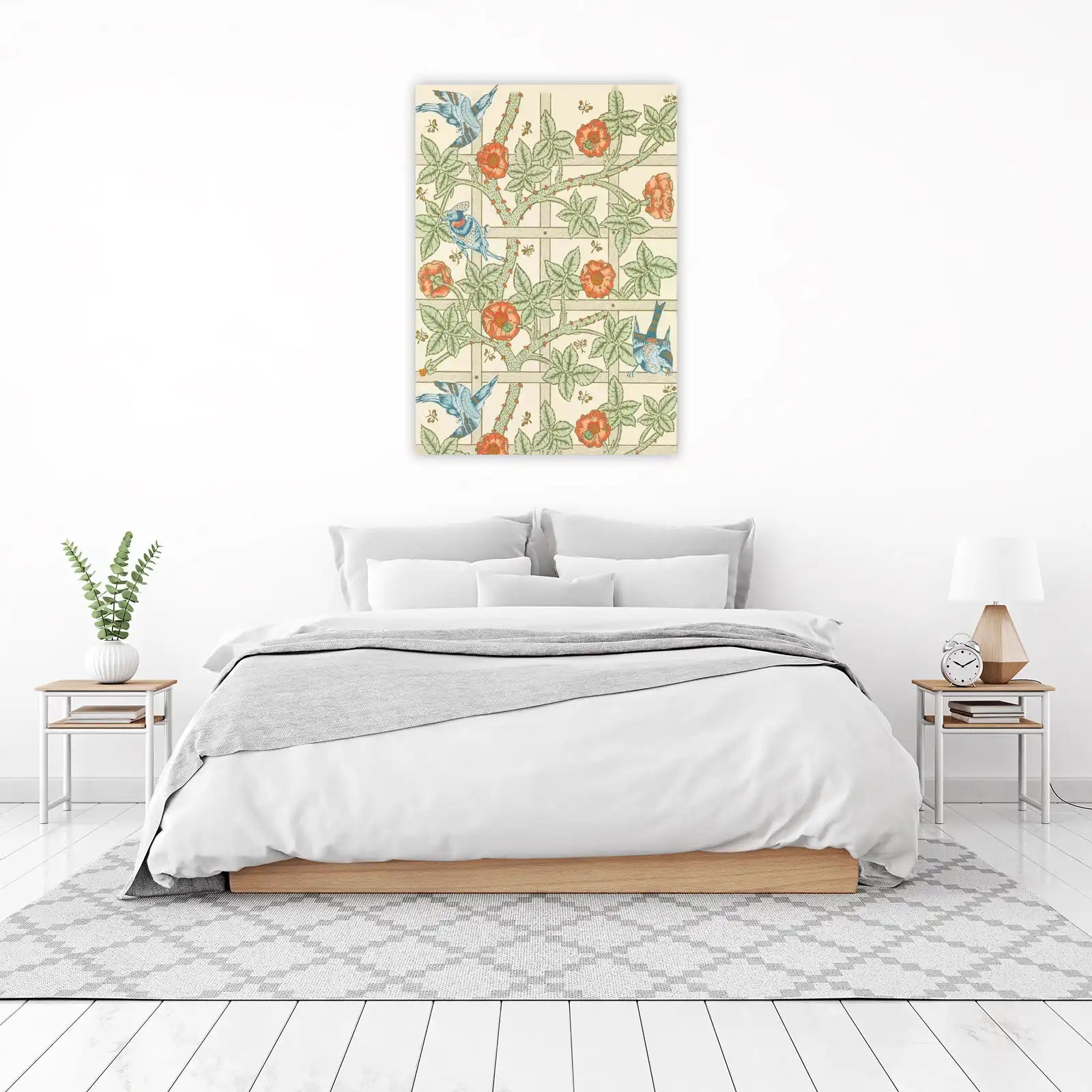 Vintage Birds & Roses Trellis Wall Art