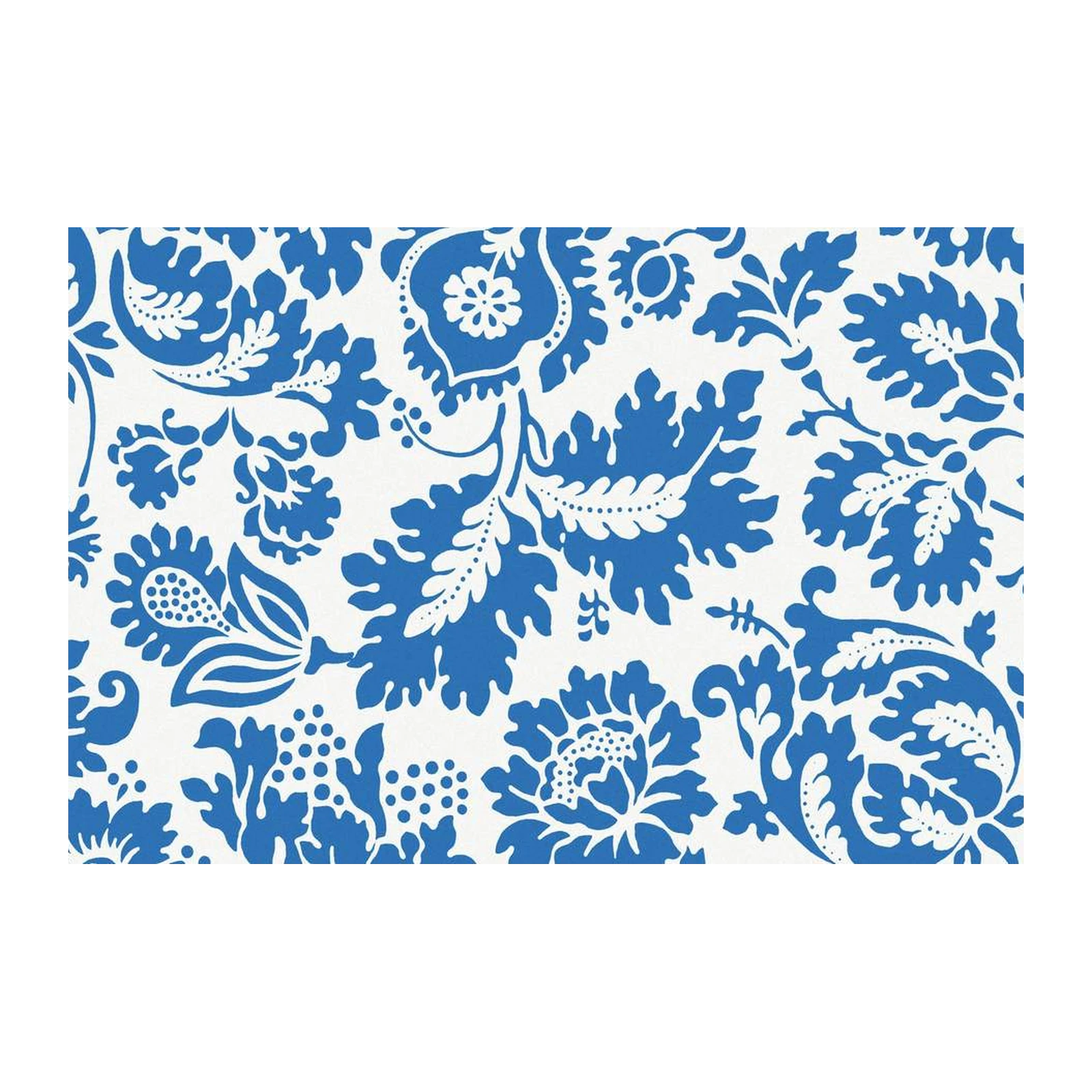 Classic Blue Floral Scroll Wall Art