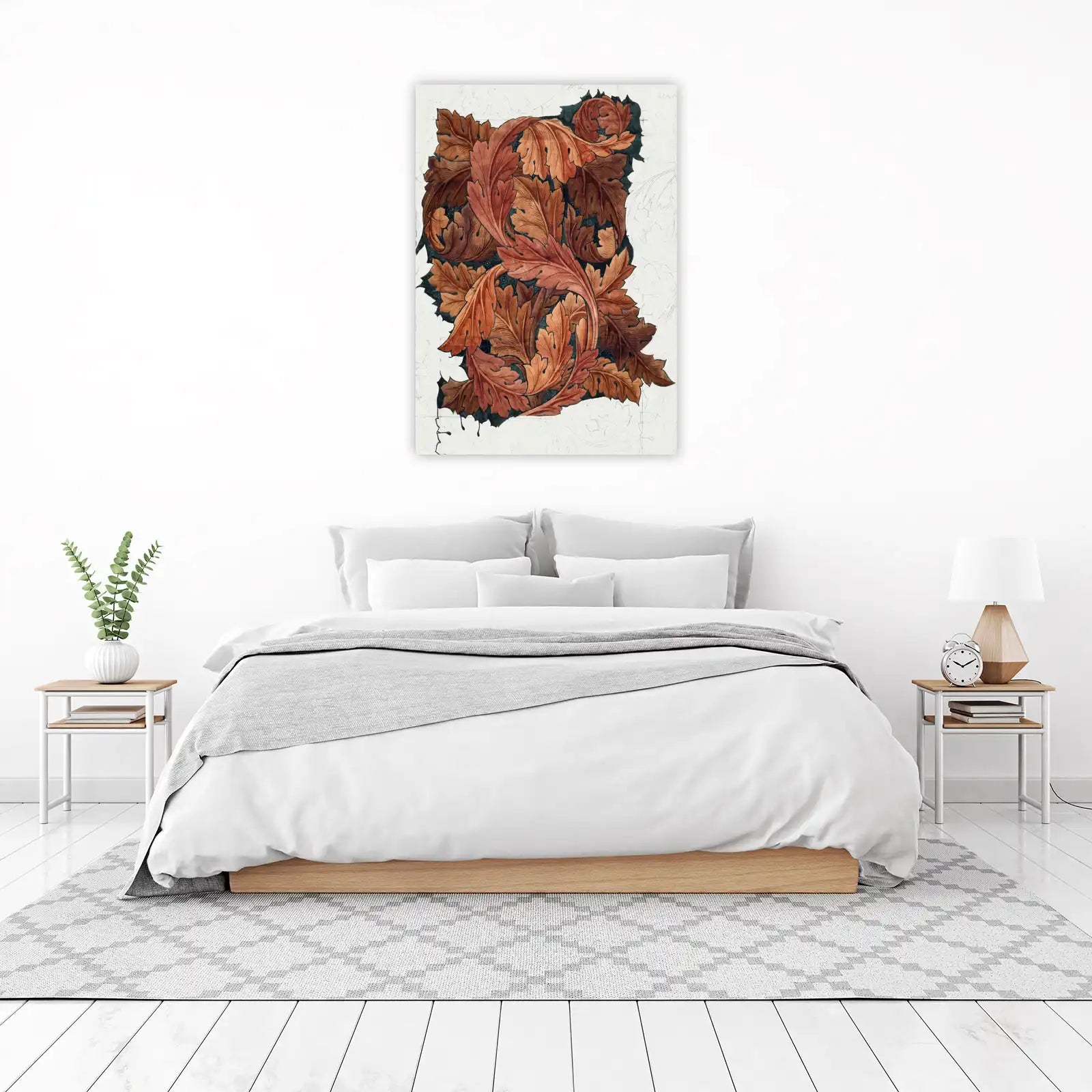 Rustic Acorn Leaf Tapestry Wall Art
