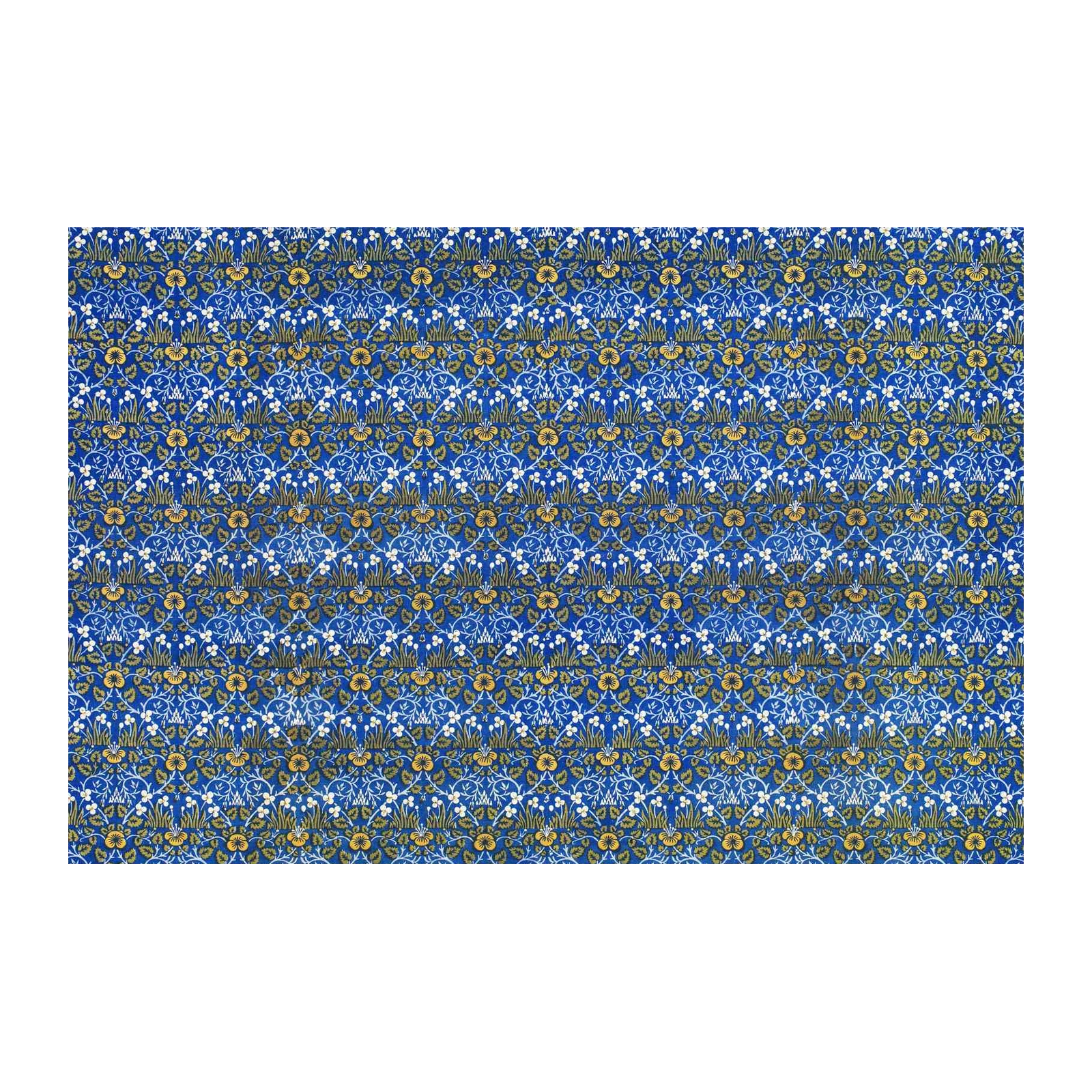 Vintage Floral Blue Yellow Botanical Wall Art