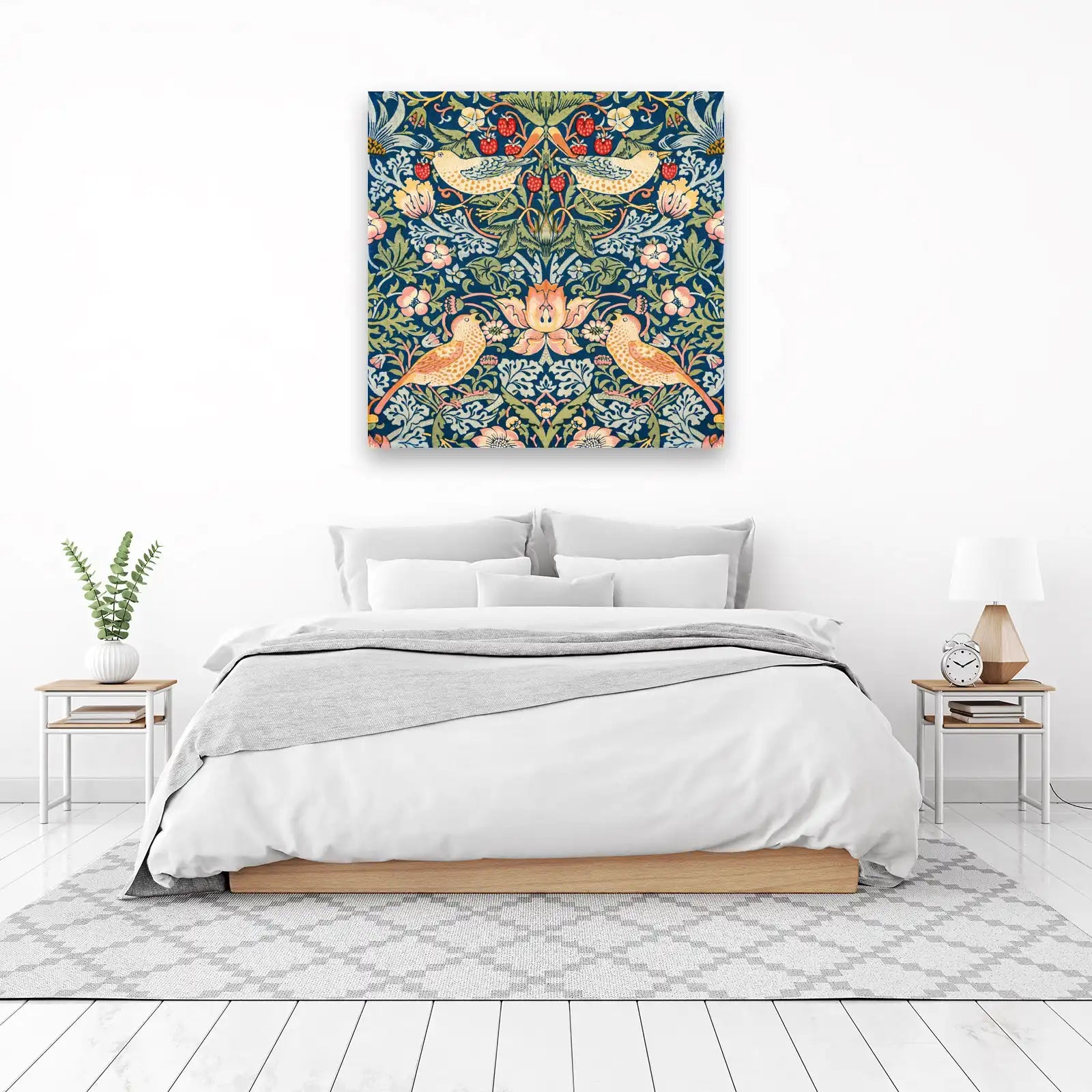 Vintage Birds & Strawberries Floral Wall Art