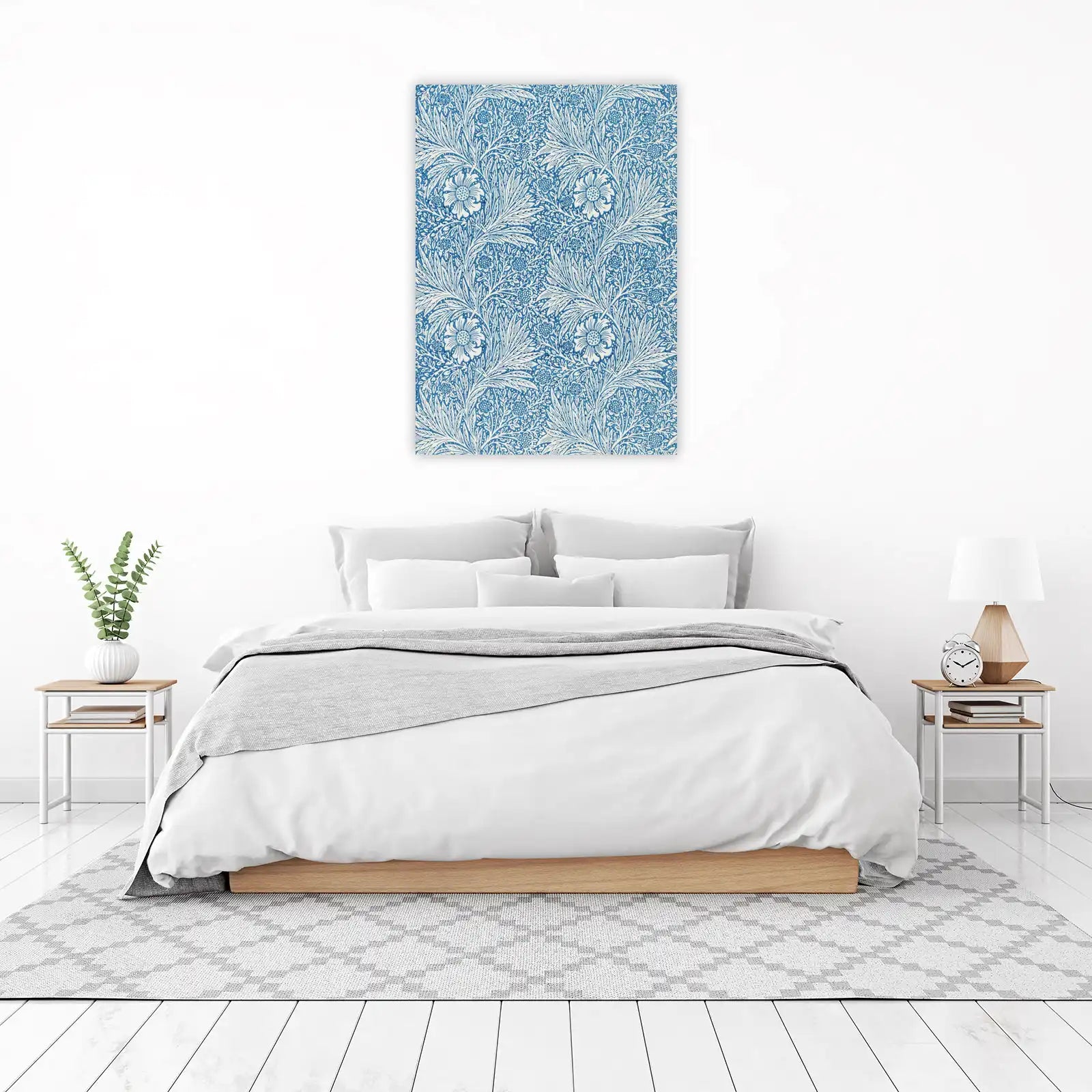 Blue Floral William Morris Style Wall Art