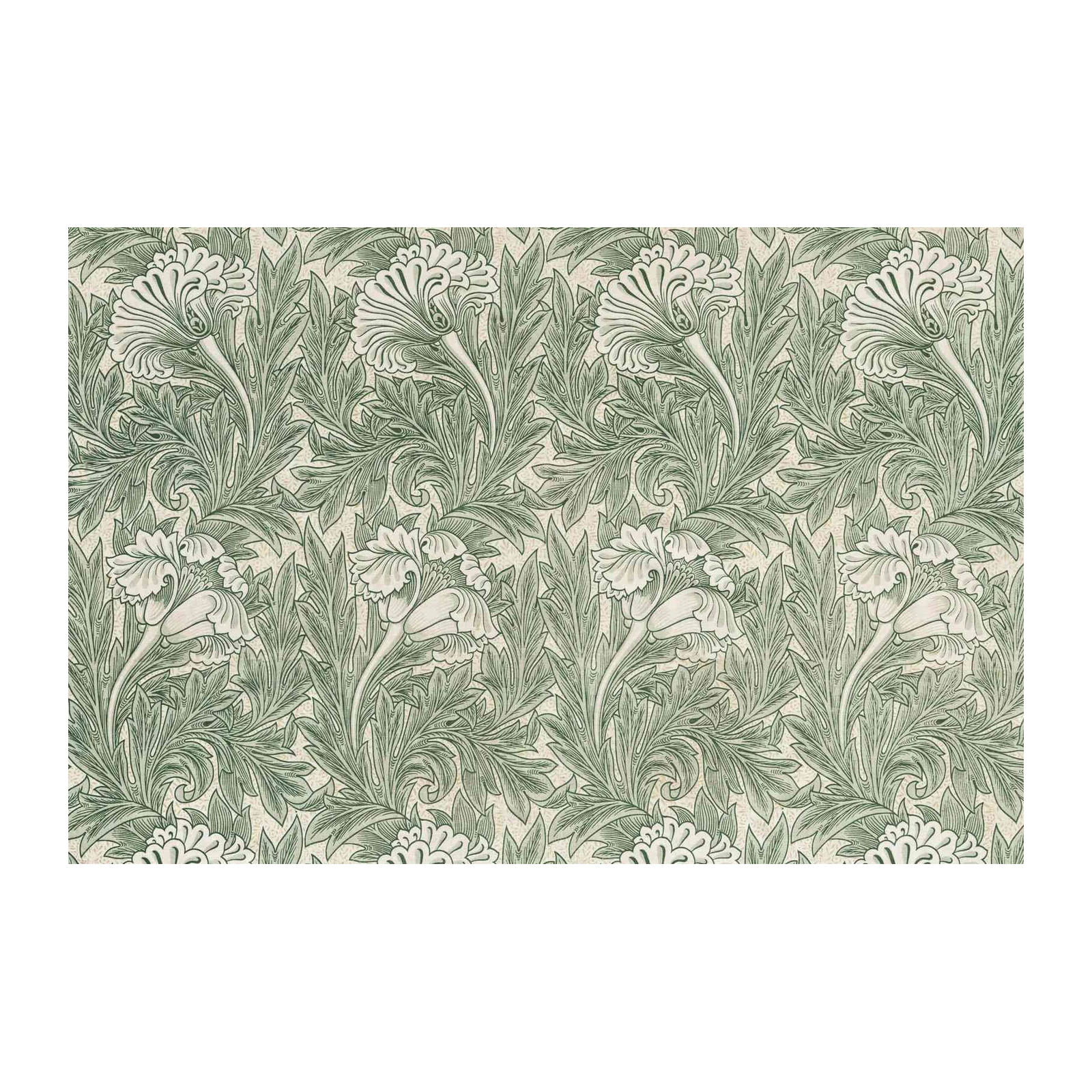 Elegant Green Floral William Morris Style Wall Art