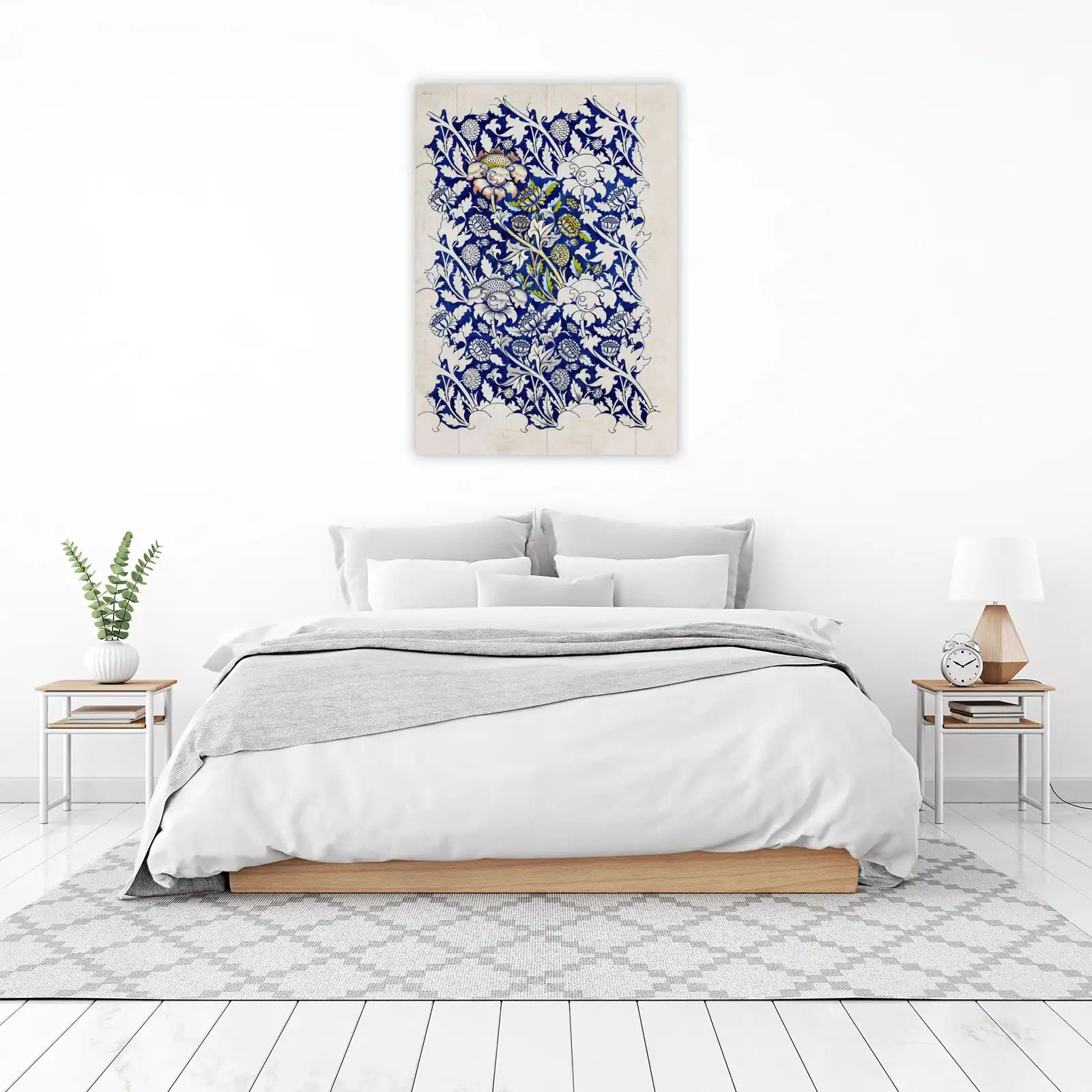 Vintage Floral Blue & White Wall Art