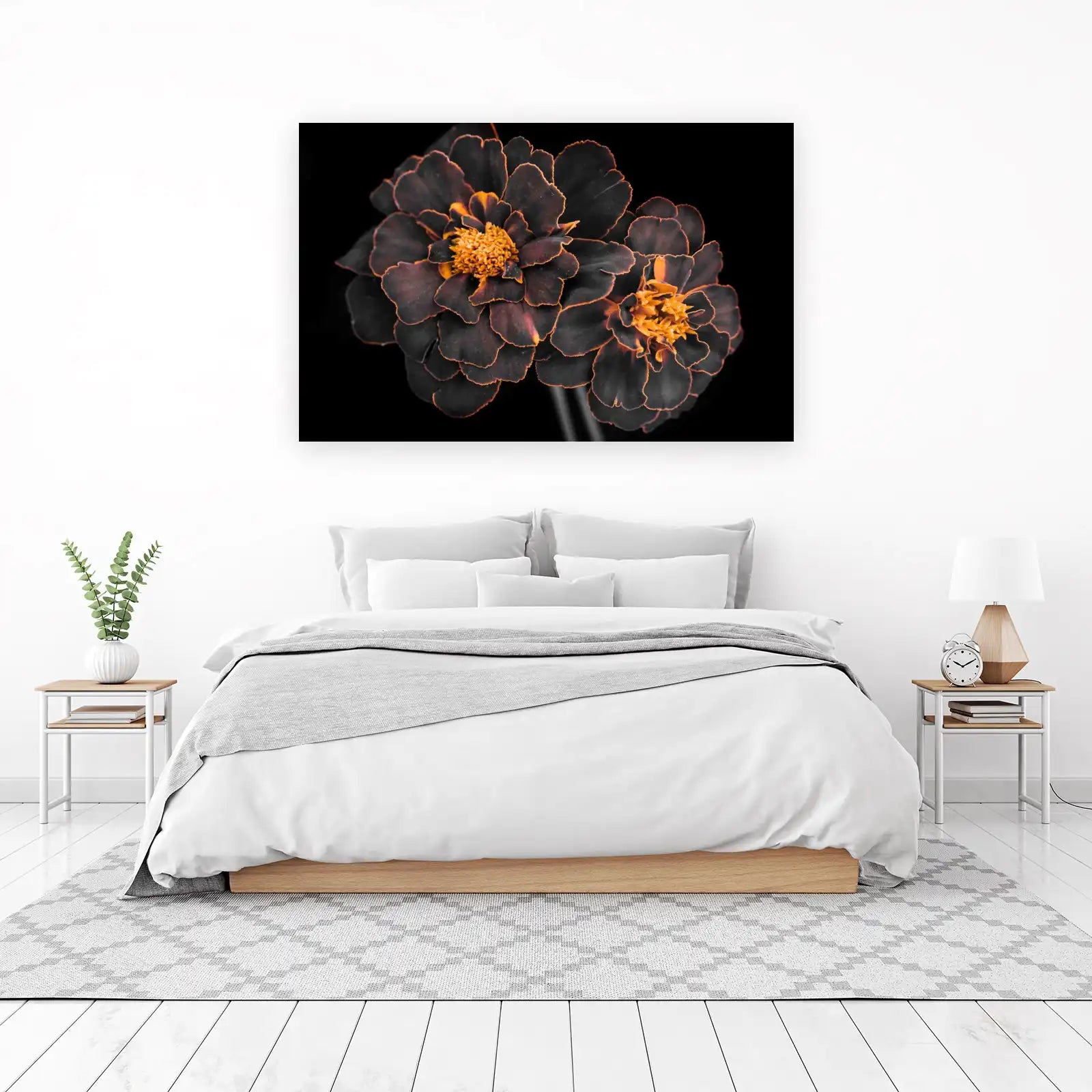 Dark Marigold Floral Wall Art