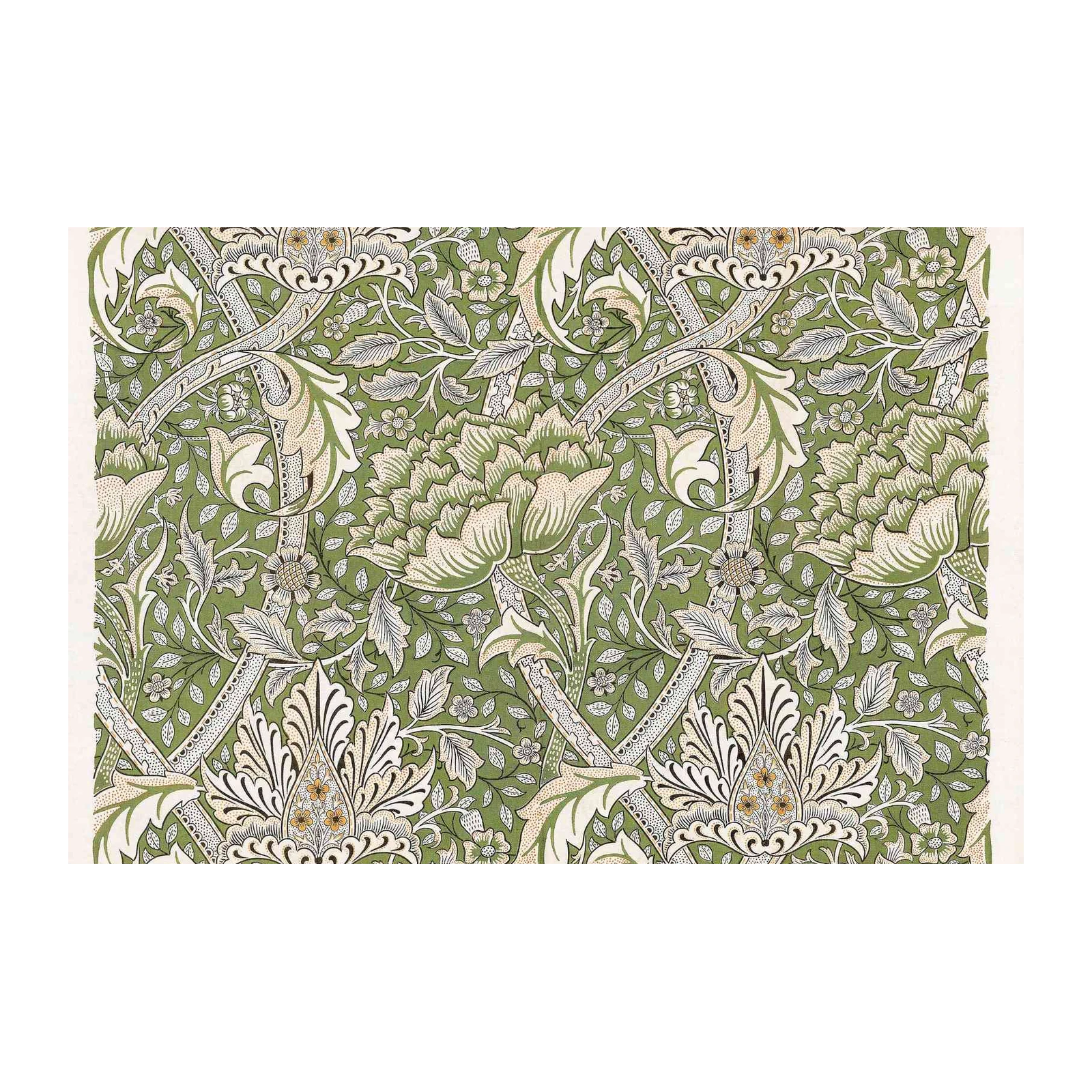 Vintage Floral Green William Morris Style Wall Art