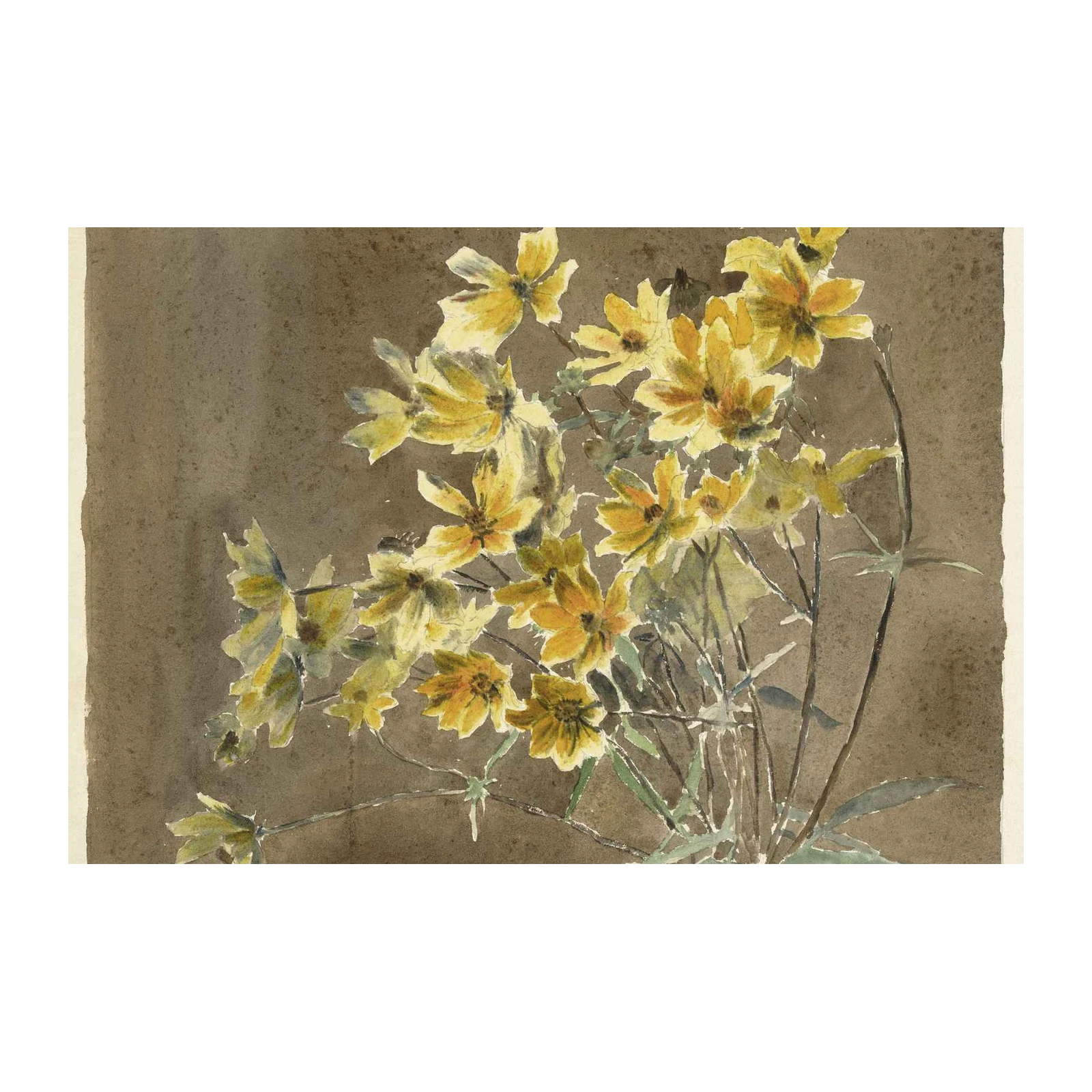 Ethereal Yellow Floral Watercolor Wall Art