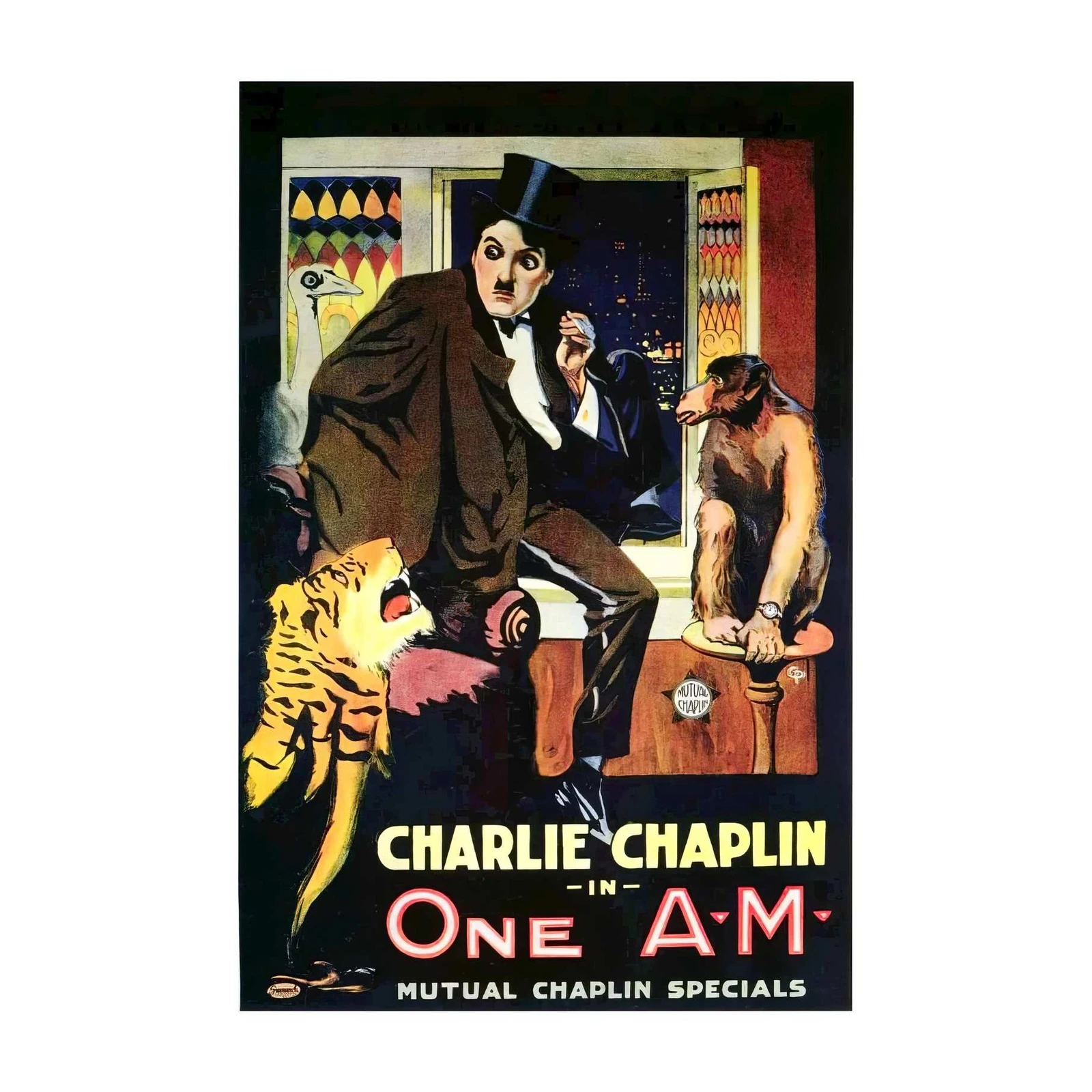 Vintage Charlie Chaplin "One A.M." Wall Art