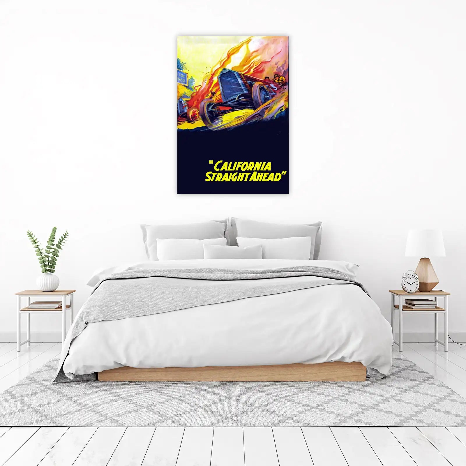 Vintage Race Car "California Straight Ahead" Wall Art