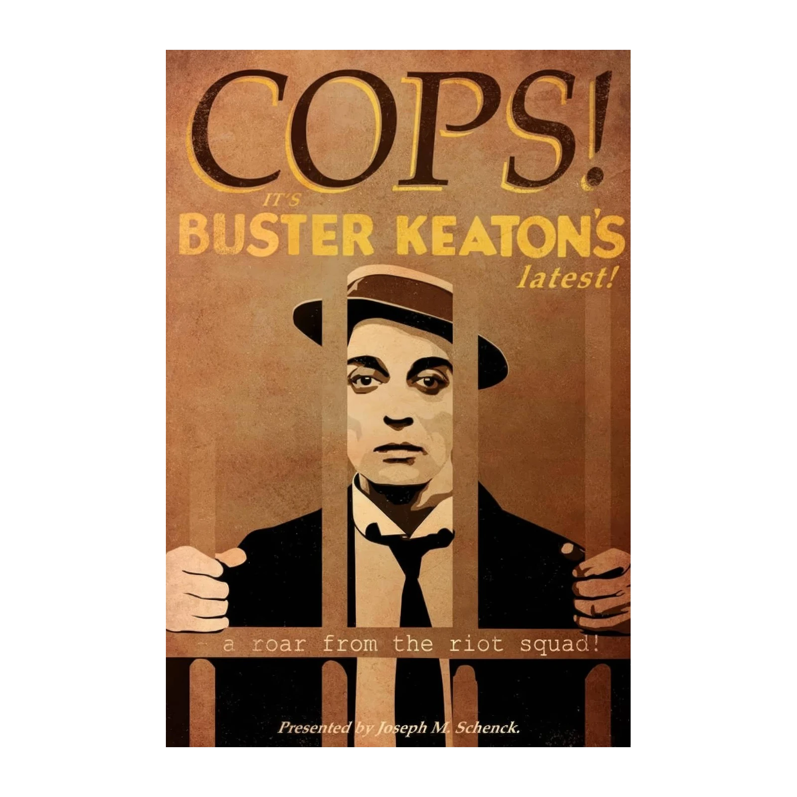 Buster Keaton Cops Vintage Film Wall Art