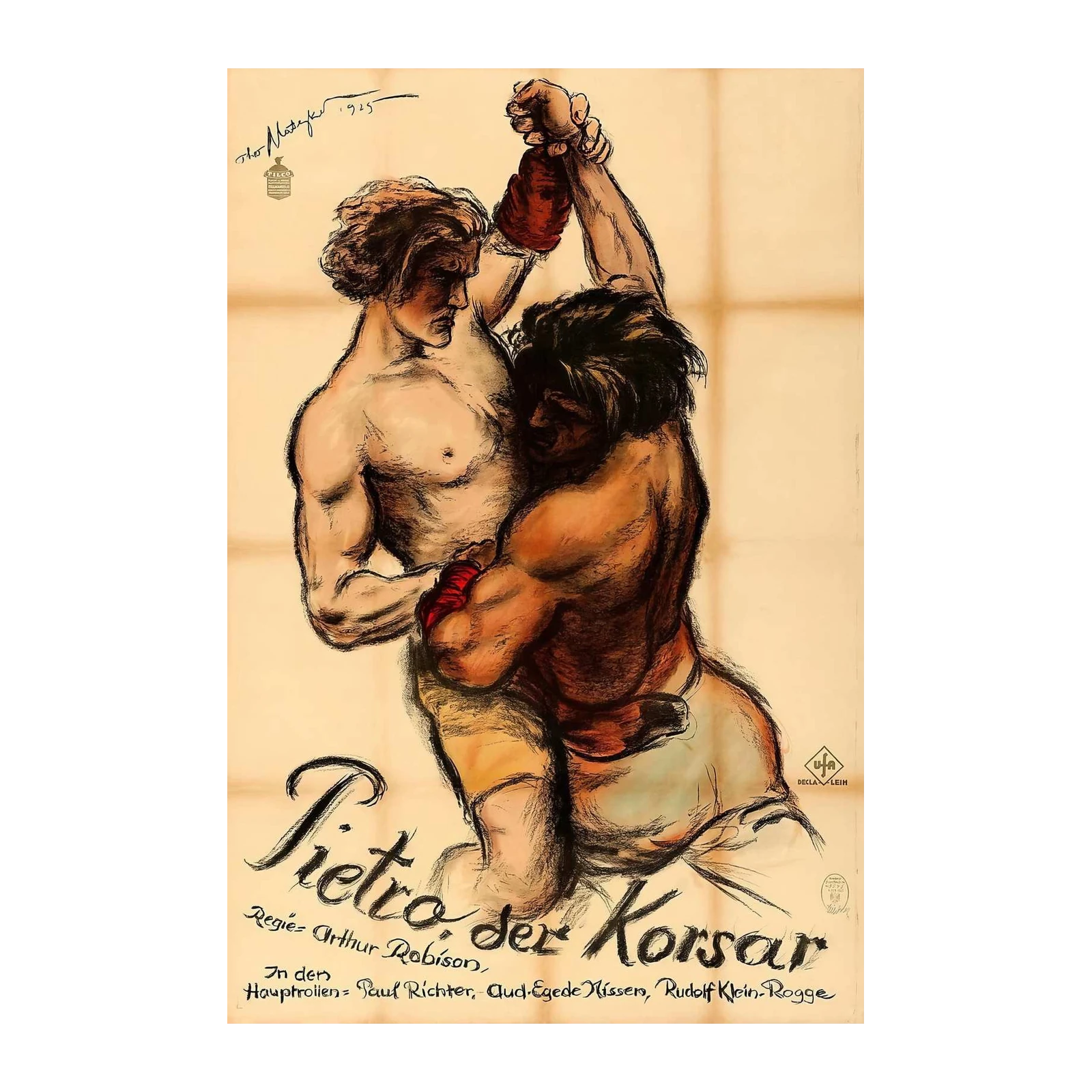 Vintage Boxing Art "Pietro der Korsar" Wall Art