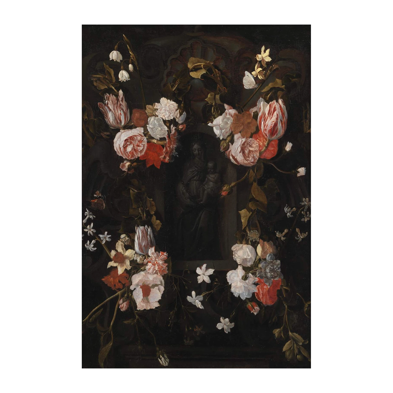 Madonna & Flowers Wall Art