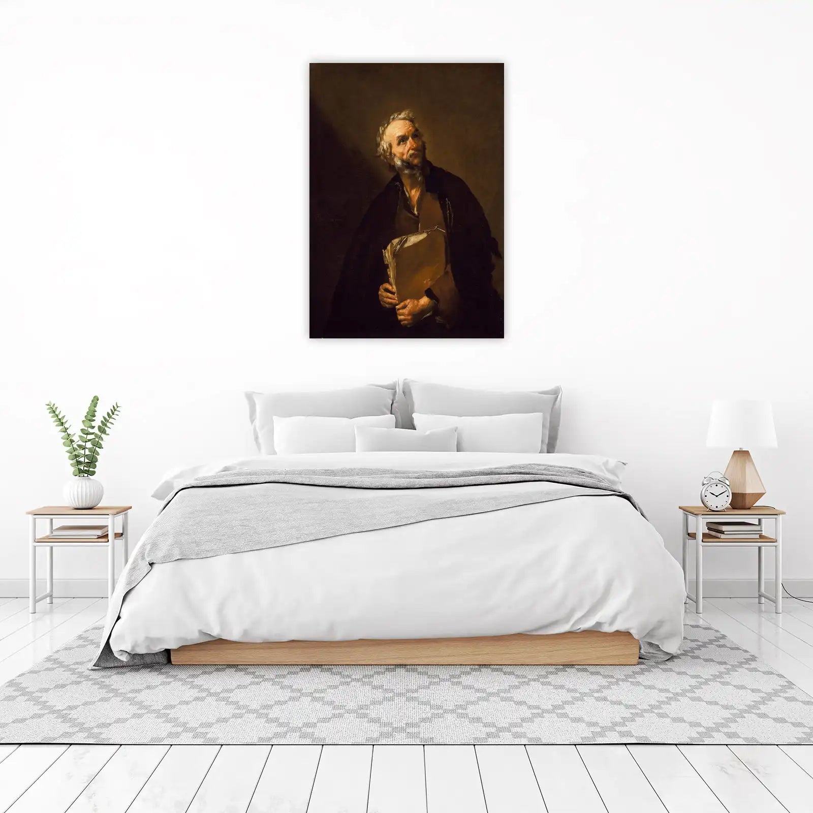 Wise Old Man Holding Book Wall Art