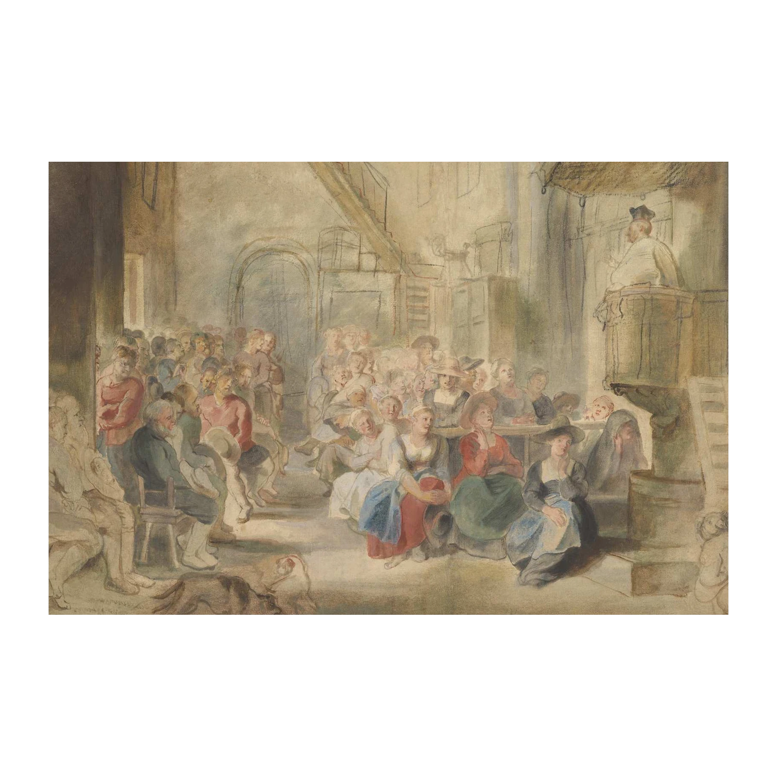 Vintage Audience Gathering Wall Art