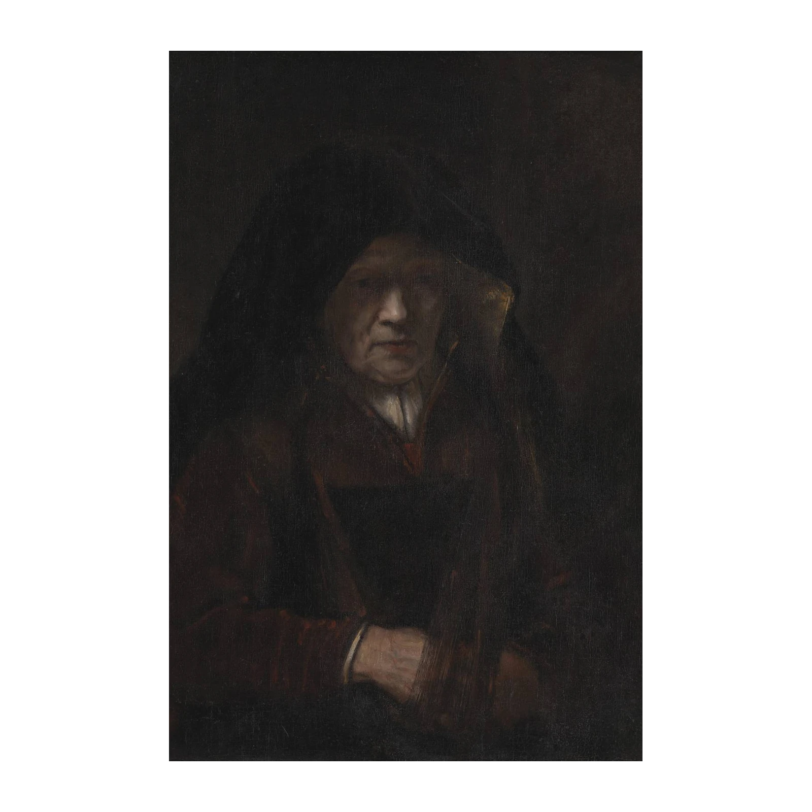 Mysterious Old Woman Portrait Wall Art