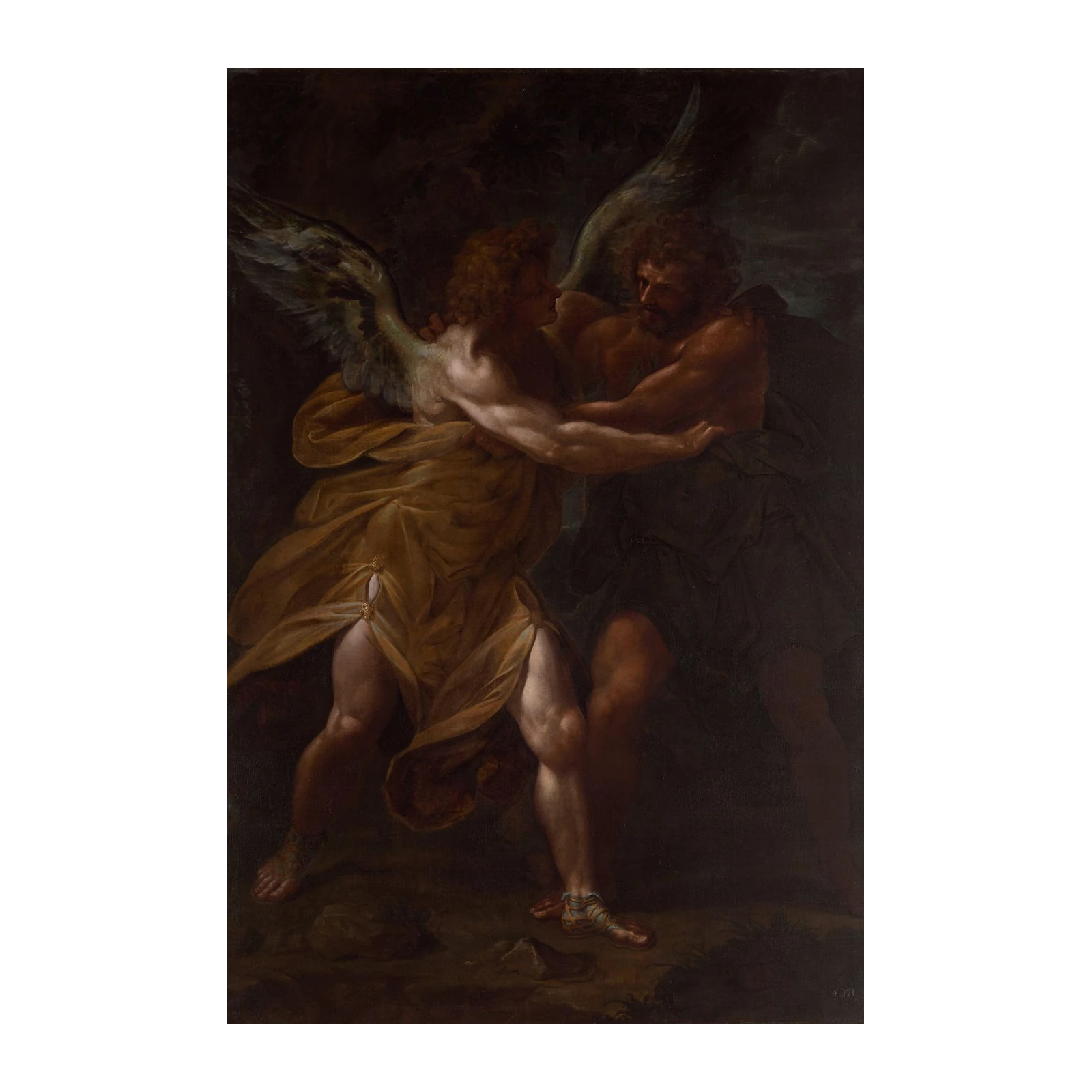 Jacob Wrestling Angel Vintage Art Wall Art