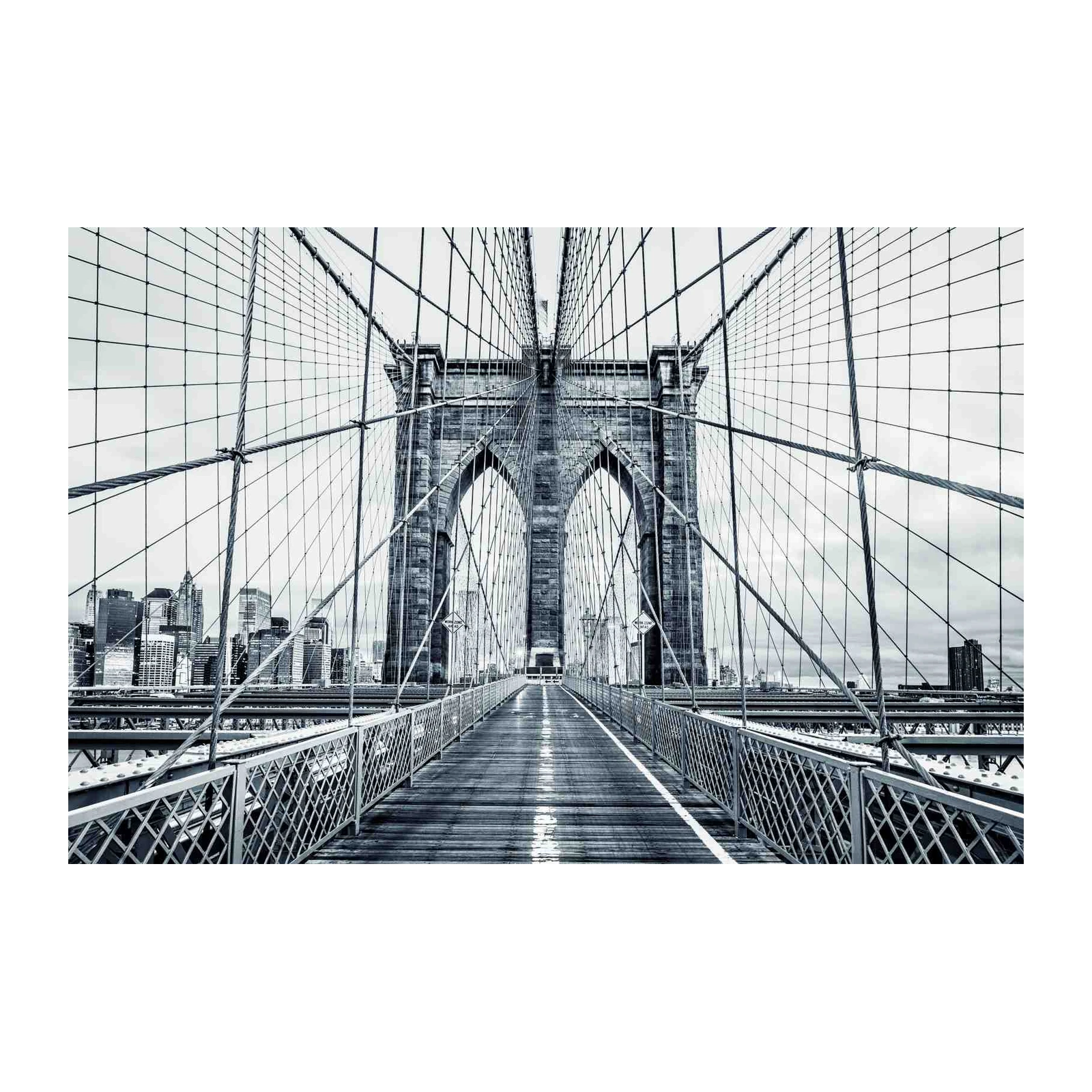Dramatic Brooklyn Bridge B&W Wall Art