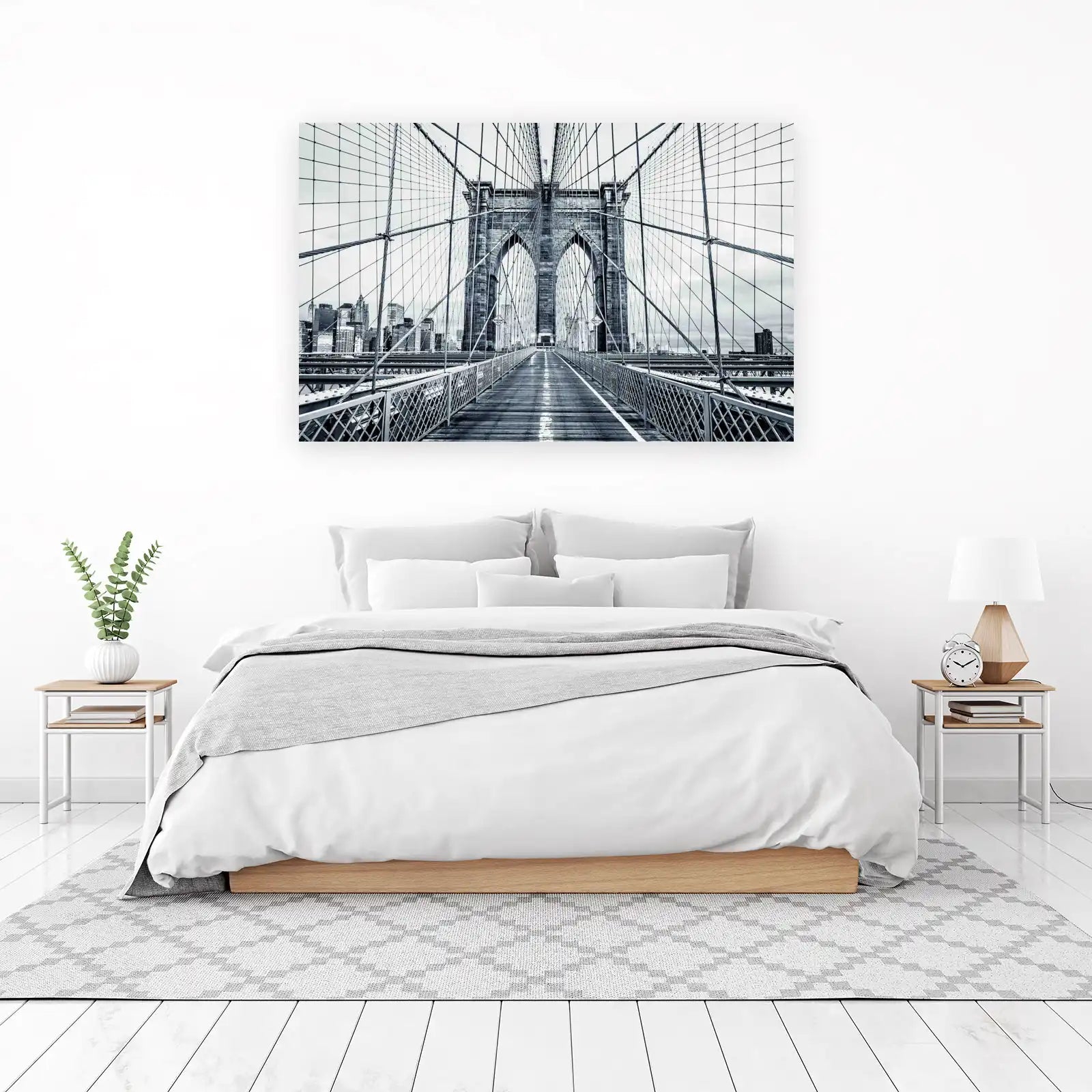 Dramatic Brooklyn Bridge B&W Wall Art