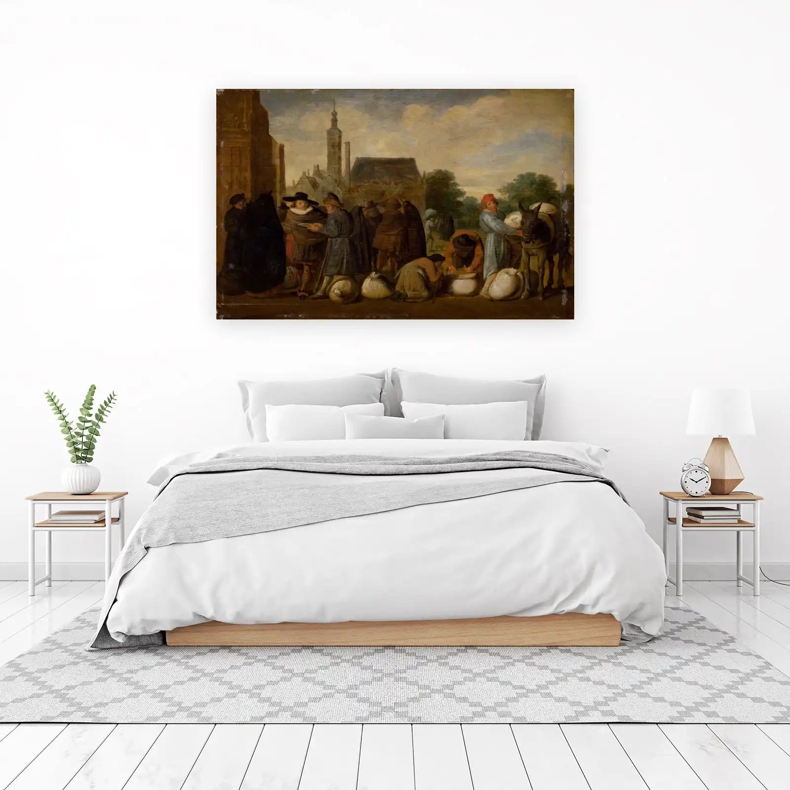 Vintage Market Scene Flemish Wall Art