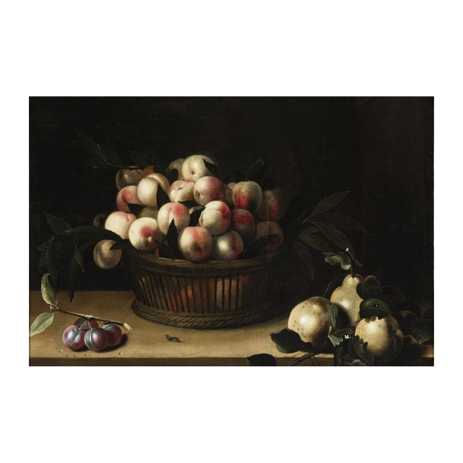 Elegant Fruit Basket Still Life Wall Art