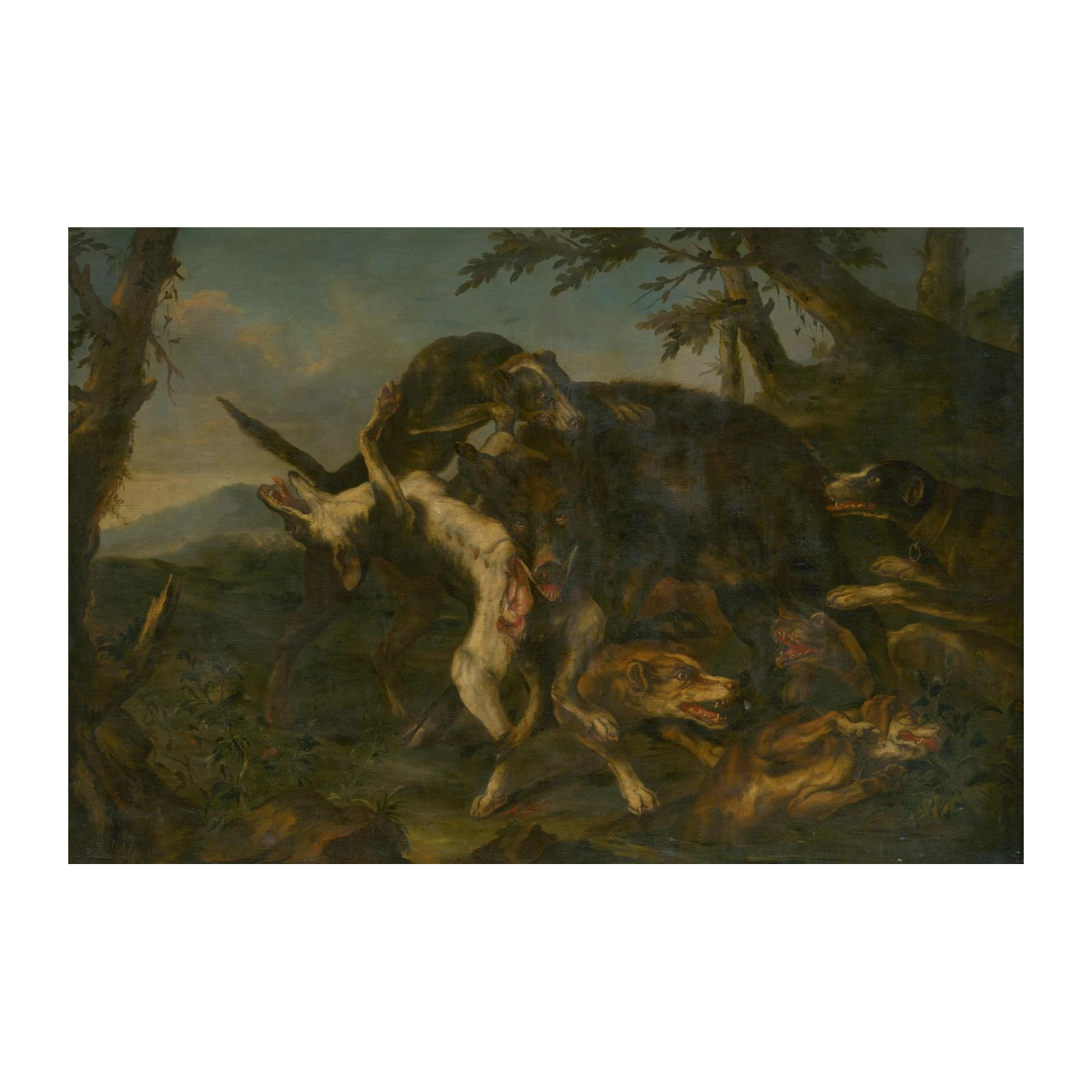 Wild Boar Hunt Wall Art | Animal Art