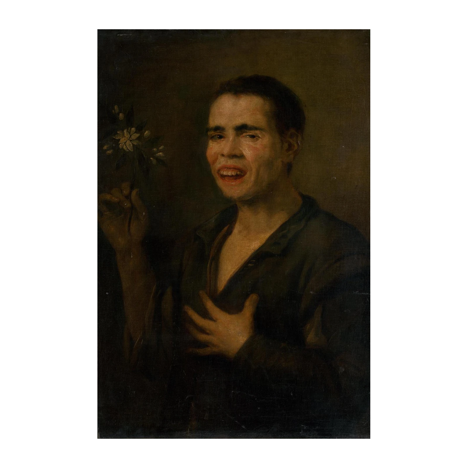 Man with Flowers Portrait Old Master Wall Art