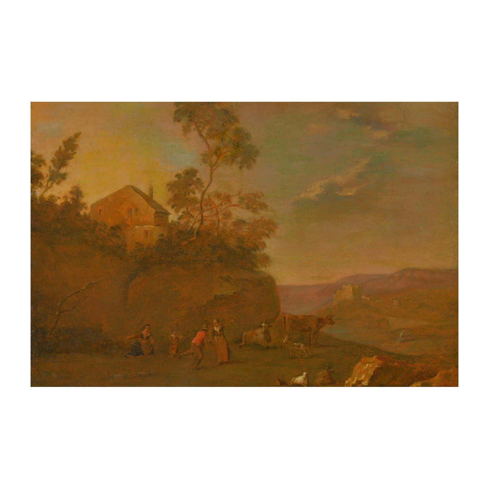 Pastoral Landscape with Figures Wall Art