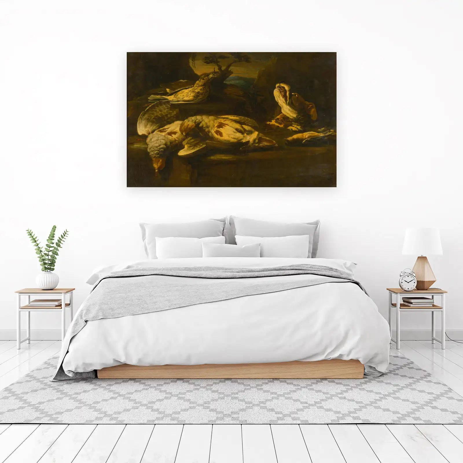 Vintage Game & Dog Still Life Wall Art