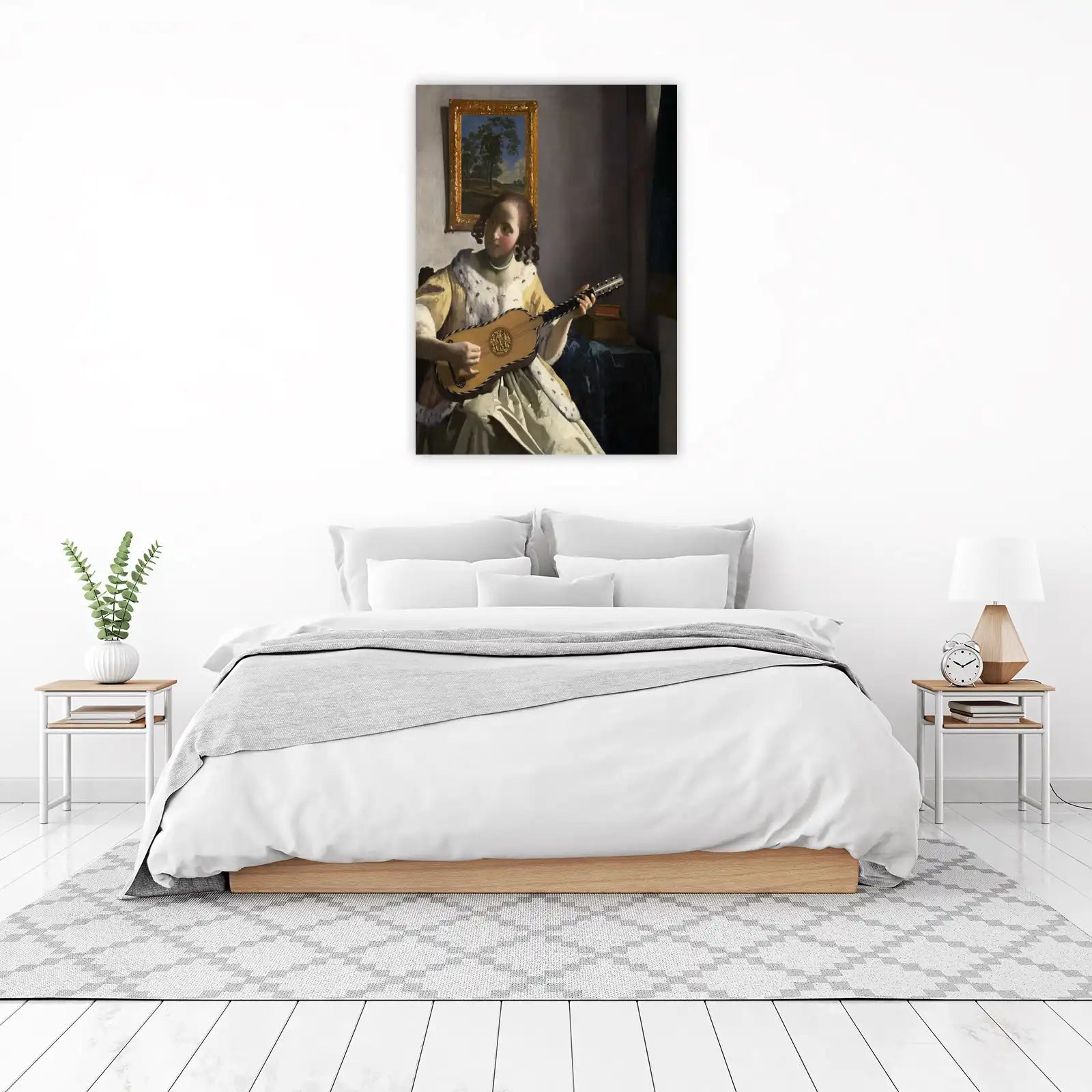 Woman Playing Guitar Masterpiece Wall Art