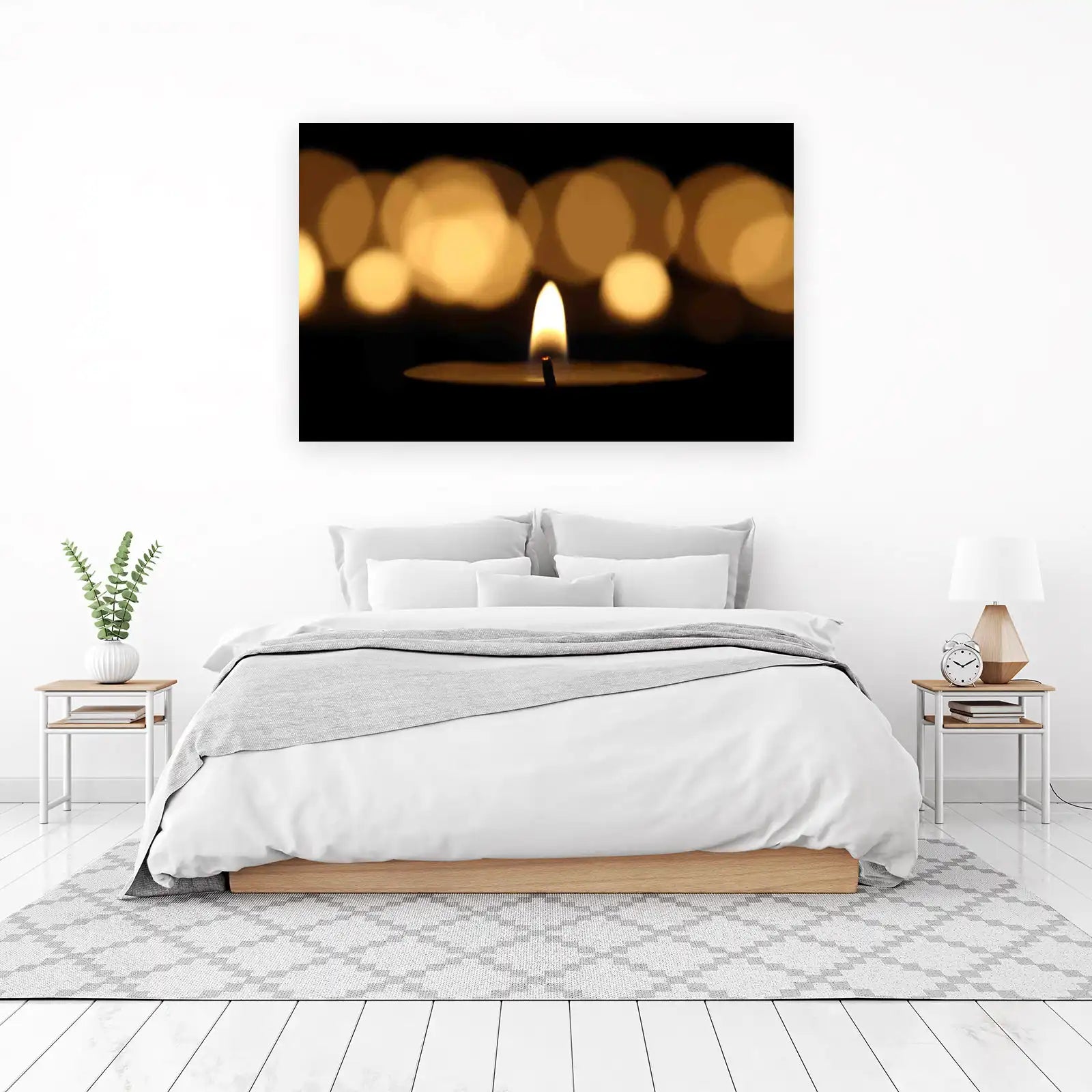 Serene Candlelight Bokeh Wall Art