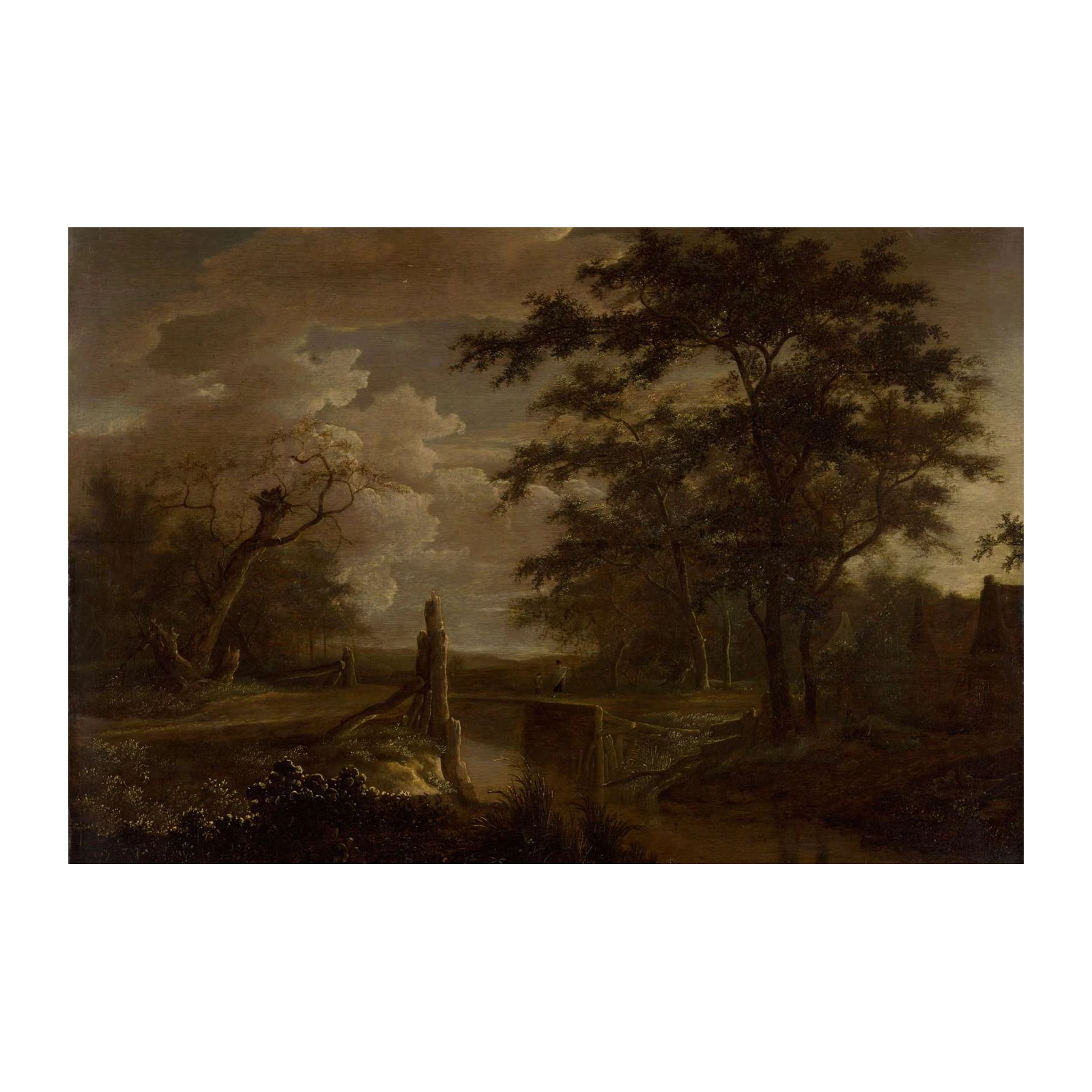 Serene Landscape with Figures Wall Art