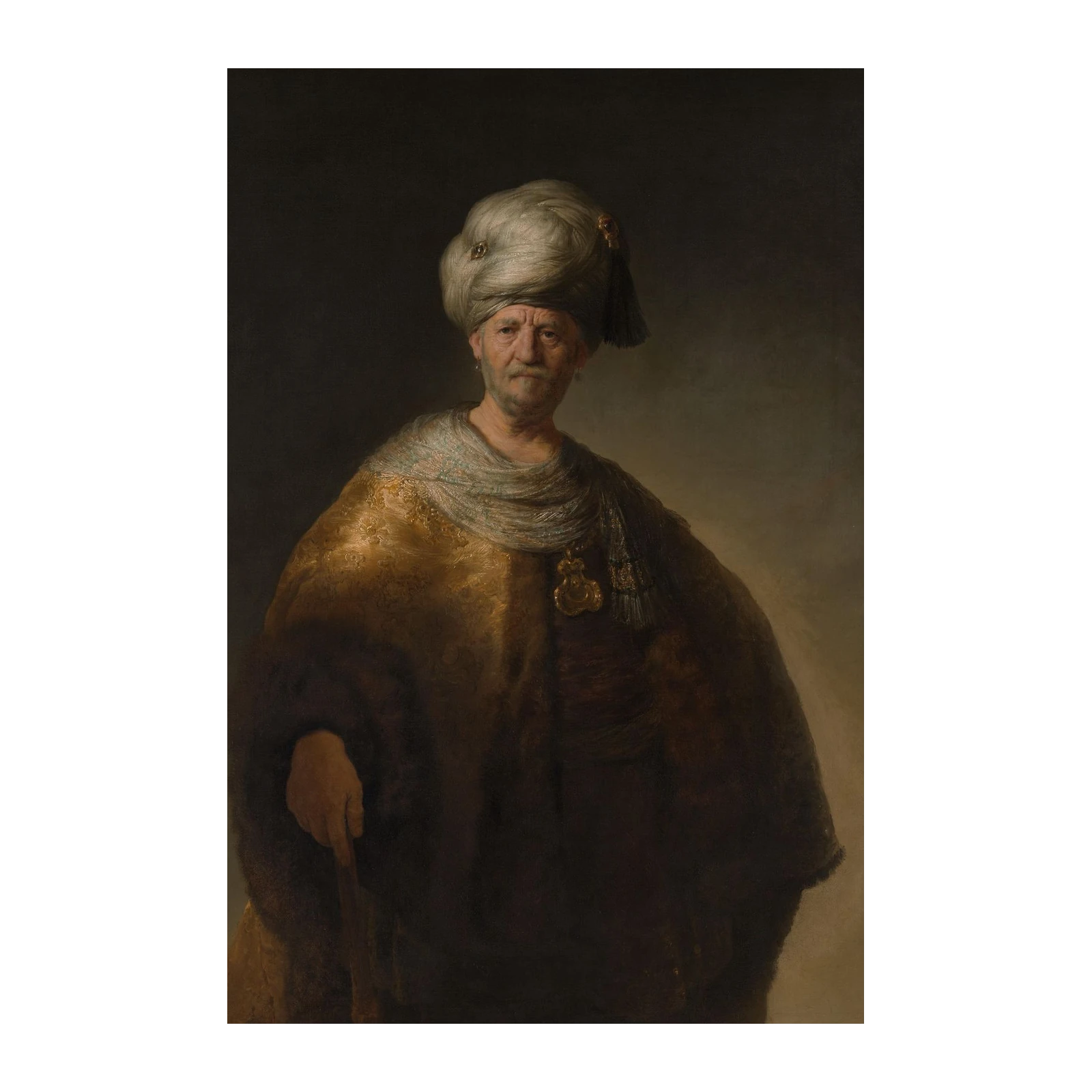 Old Man Turban Eastern Regalia Wall Art