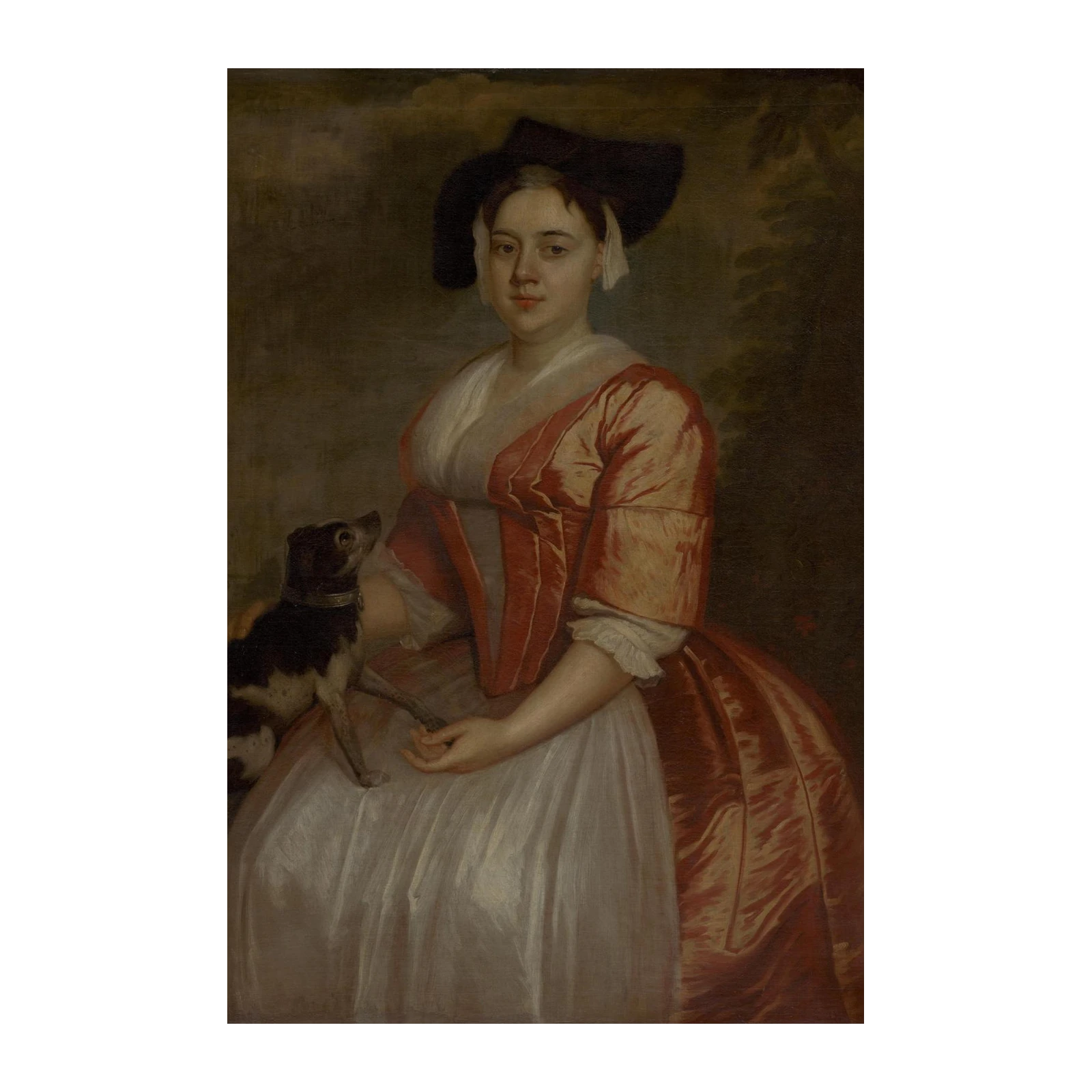 Victorian Lady with Dog Portrait Wall Art