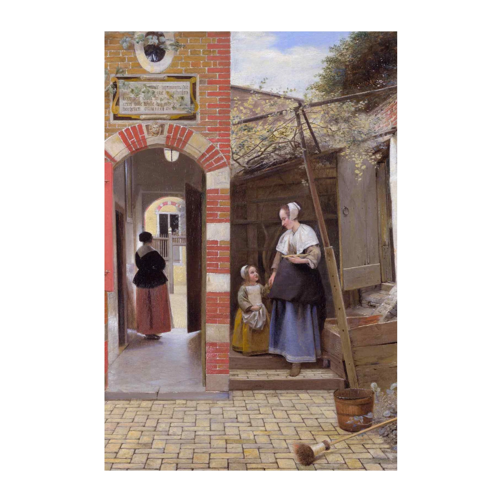 Vintage Courtyard Scene Wall Art