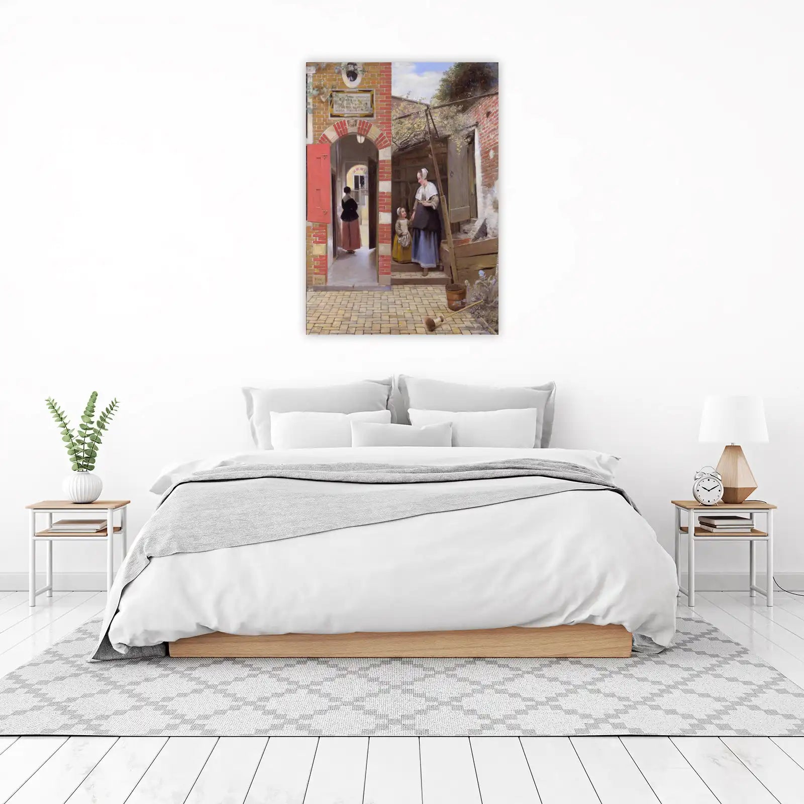 Vintage Courtyard Scene Wall Art