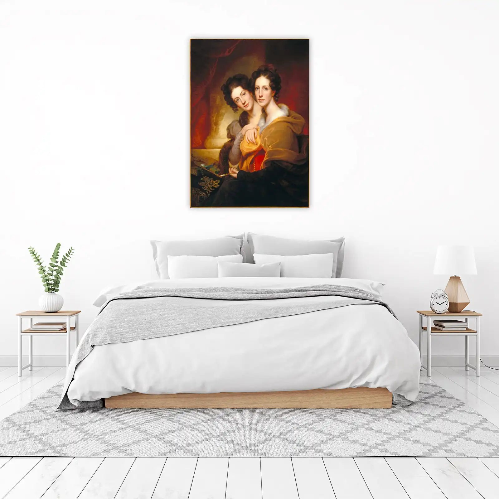 Elegant Portrait of Two Sisters Wall Art